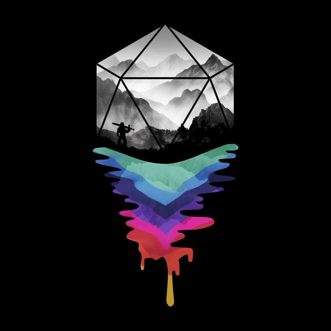 A stylish design for that looks good to D&D players aswell as everybody else! - Minimalistic, d20, Colorful