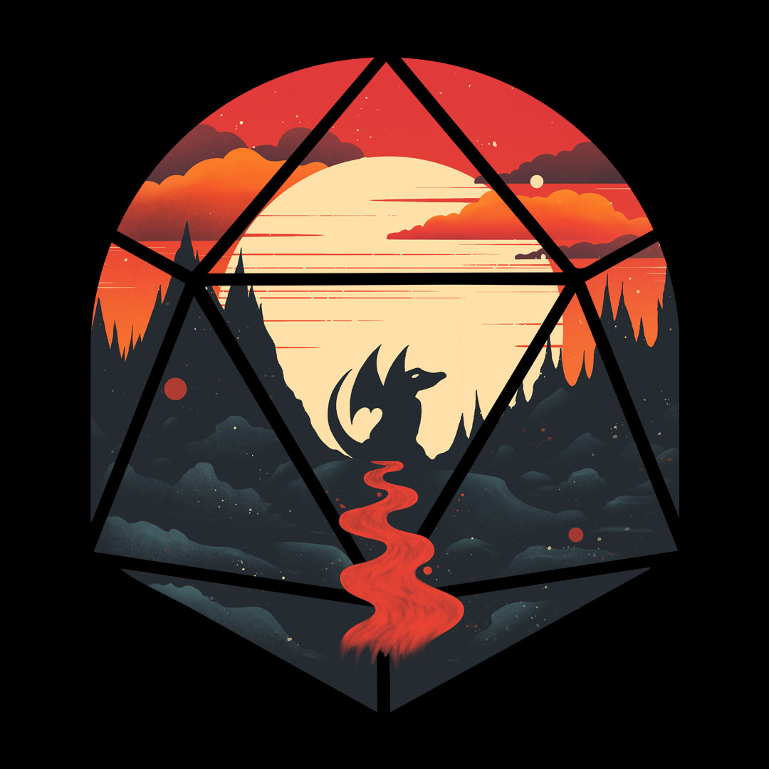 Set out on an adventure together with this you dragon and rock this minimalist design - Minimalistic, d20, Dragons and Creatures