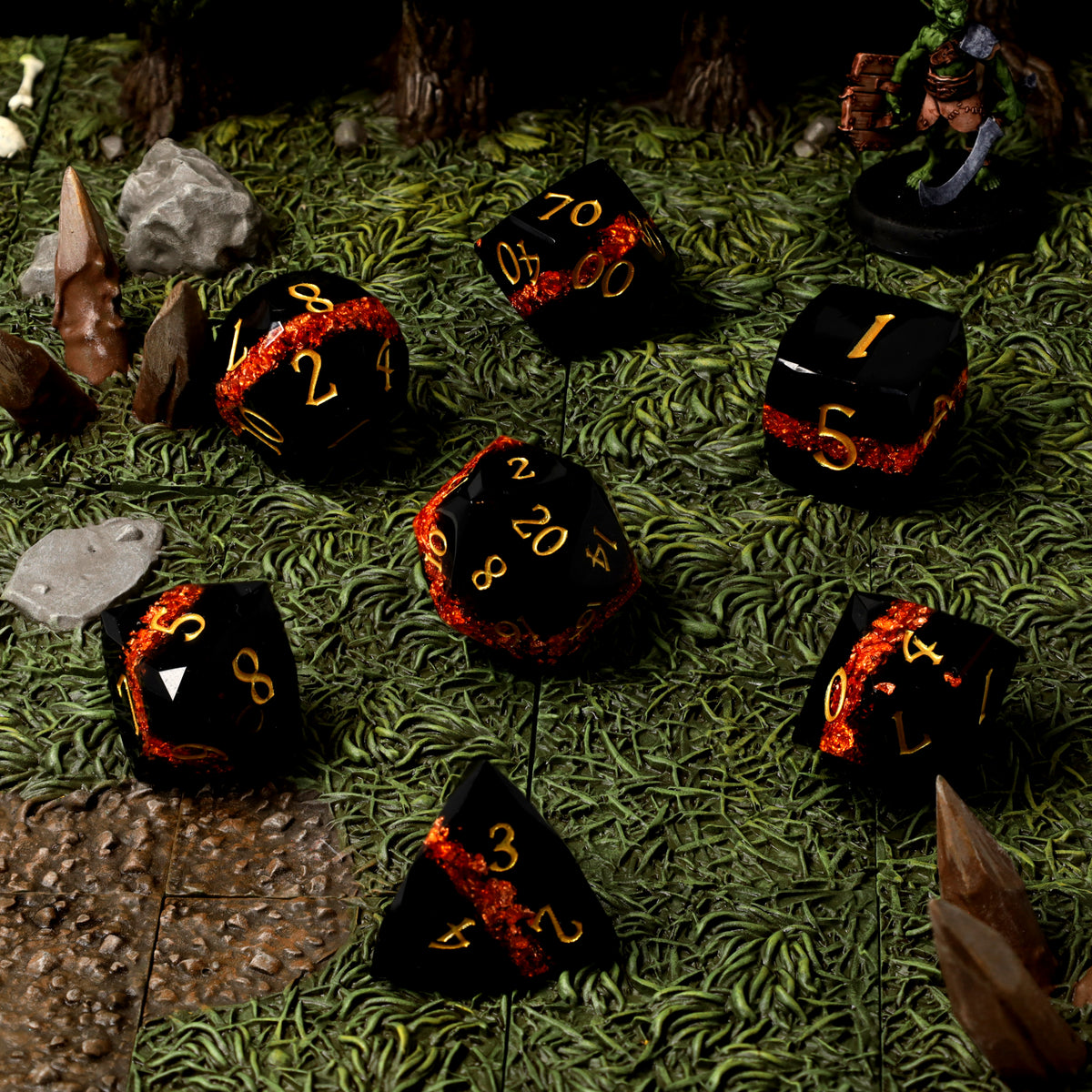 Molten Marrow Resin RPG Dice Set