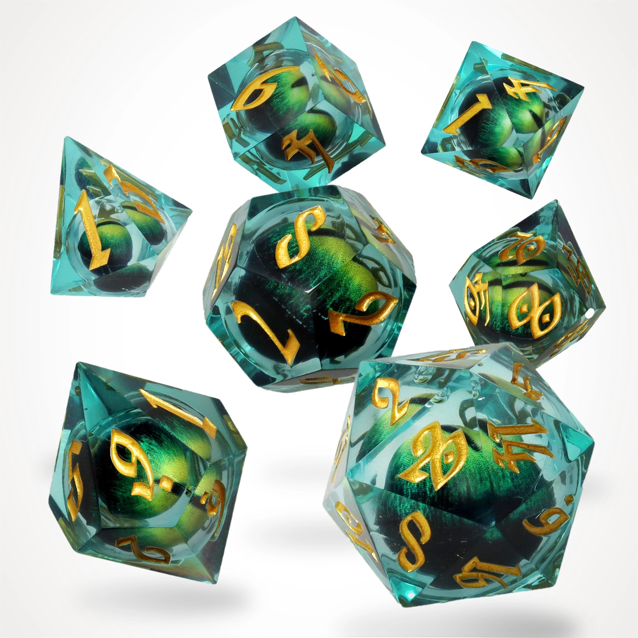 Forest Dragon's Gaze Floating Eye RPG Dice Set