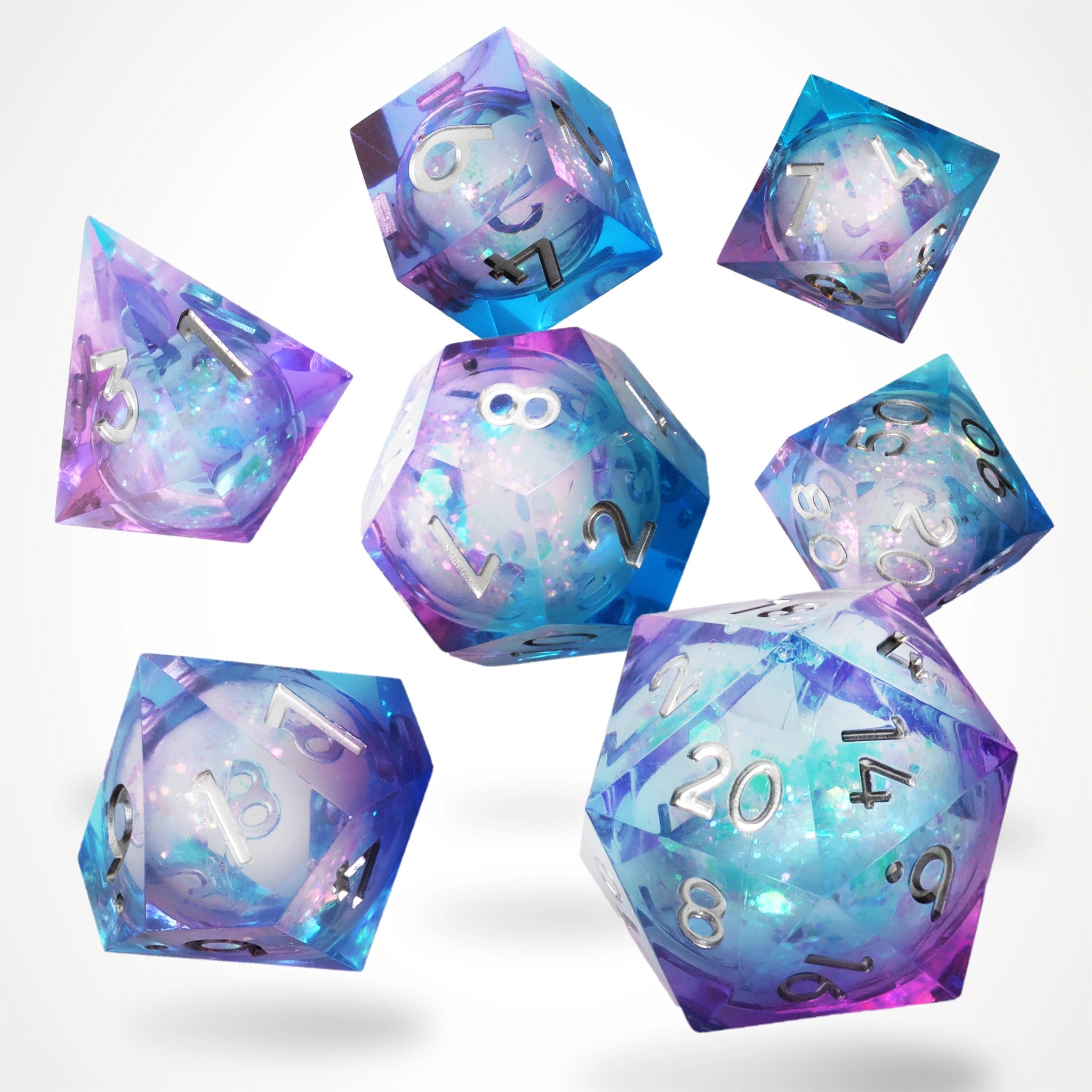 Pink Ice Liquid Core RPG Dice Set