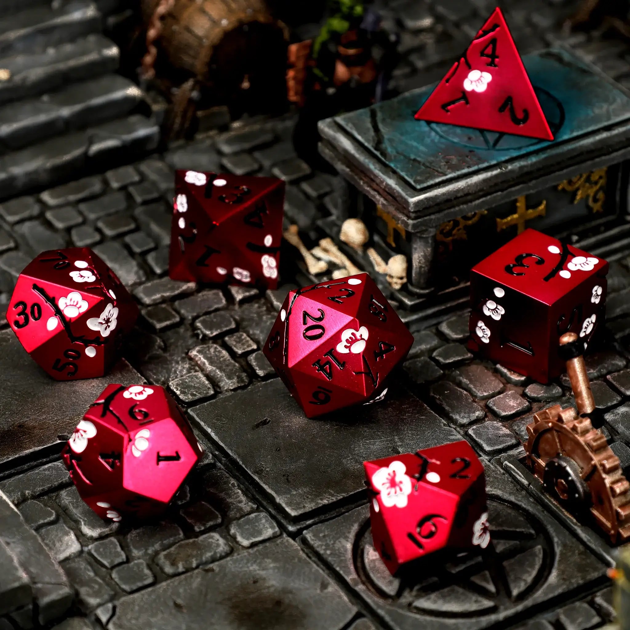 Dawn Blossom Metal RPG Dice Set