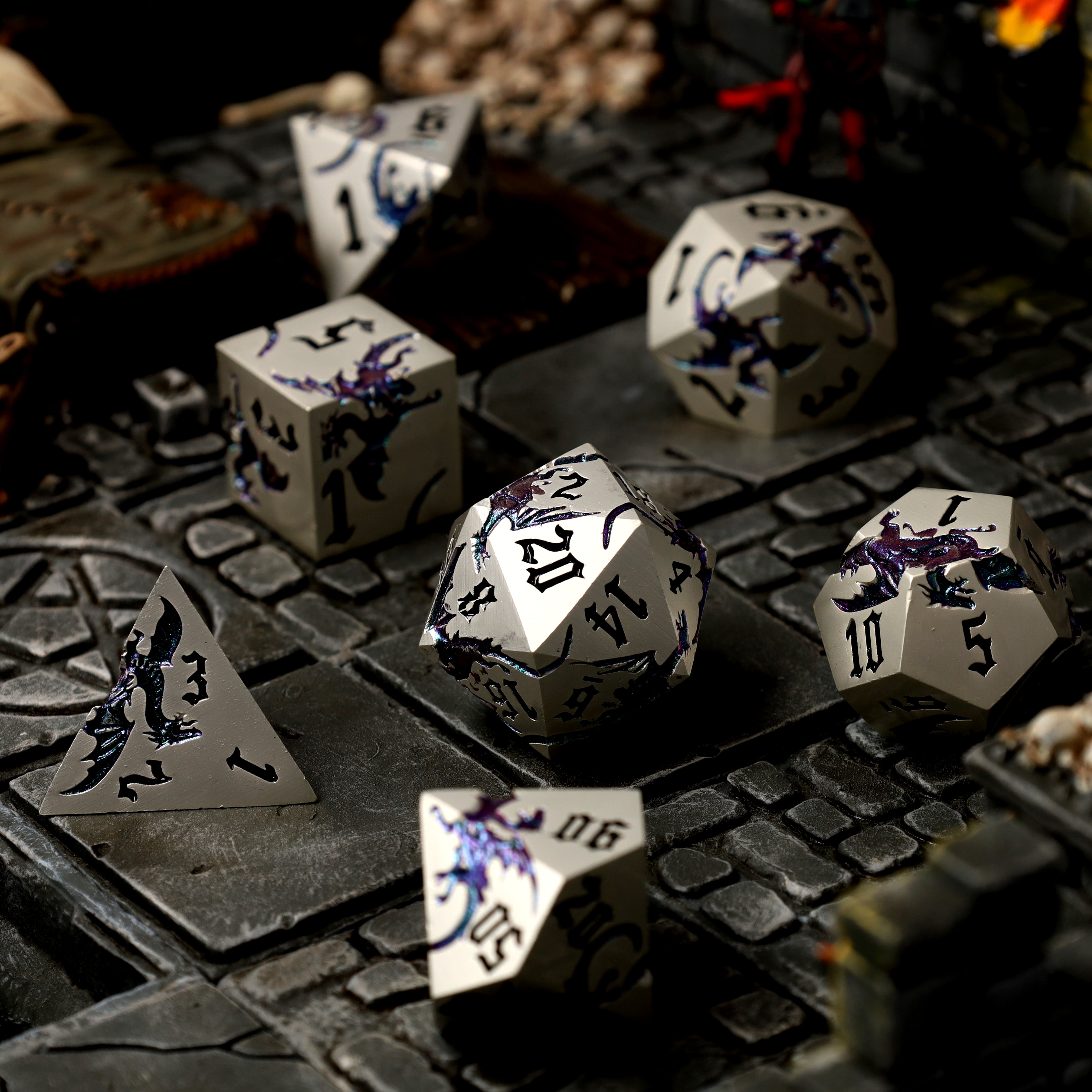 Elderwyrm Metal RPG Dice Set