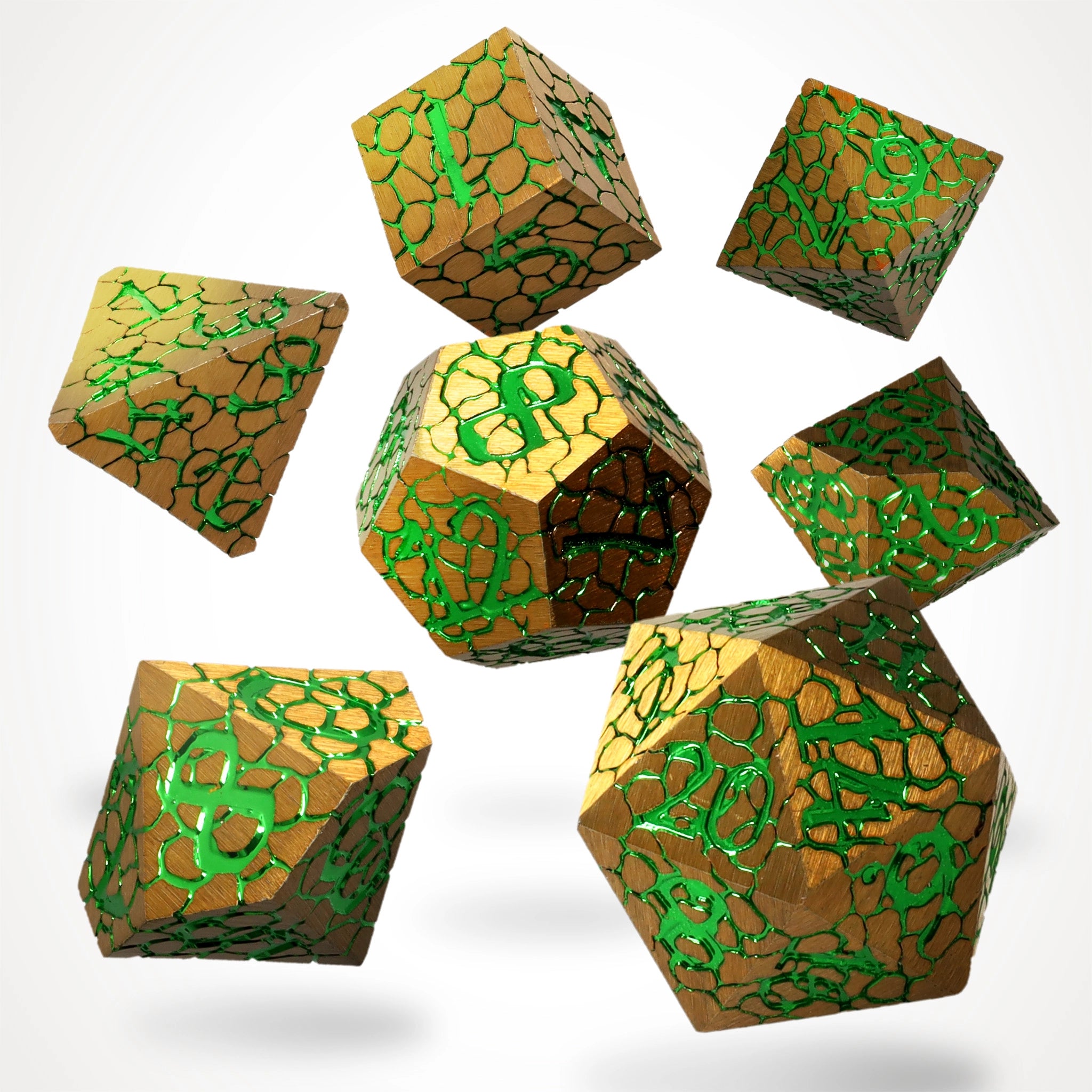 Scaleheart Gold Metal RPG Dice Set