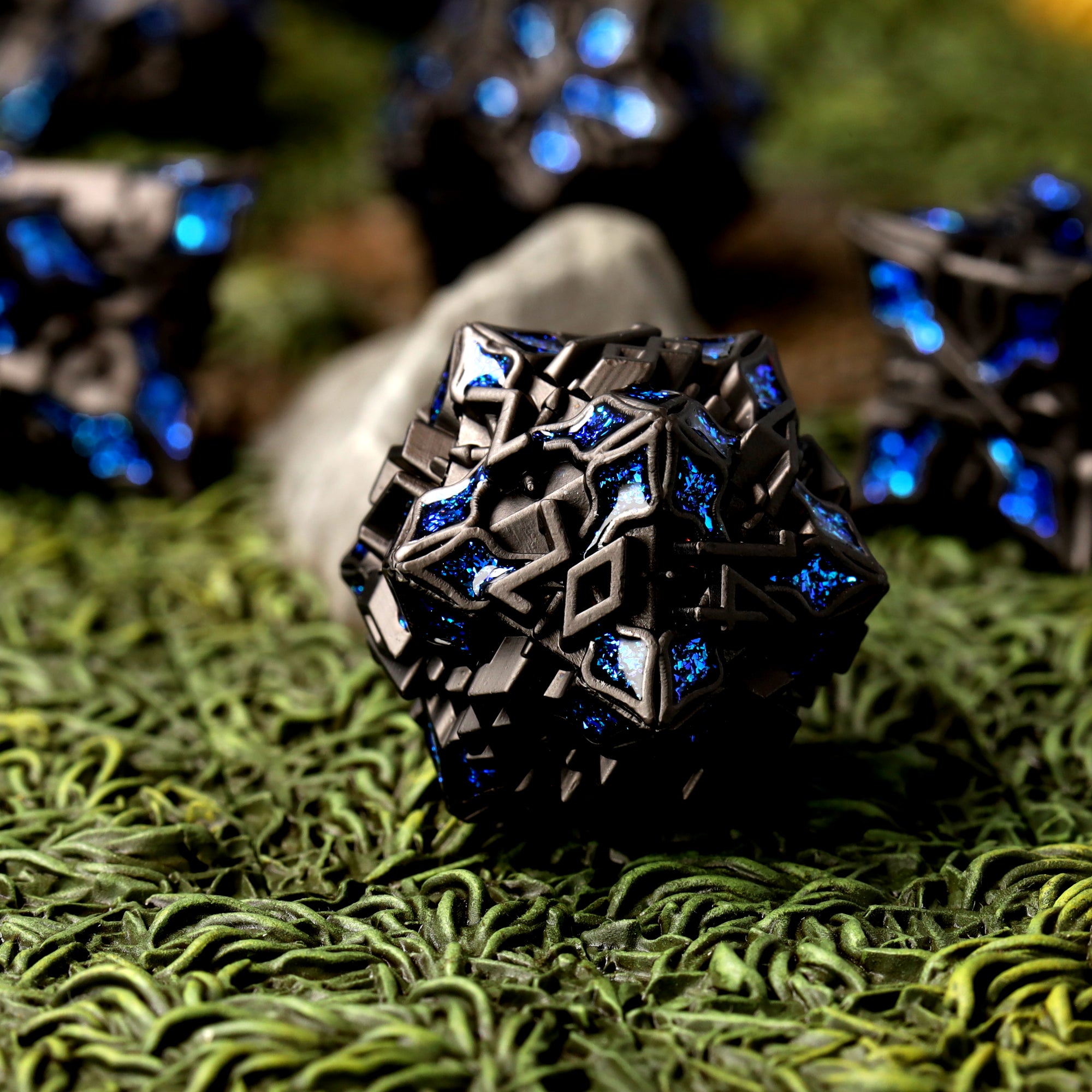 Obsidian Alloy Metal RPG Dice Set