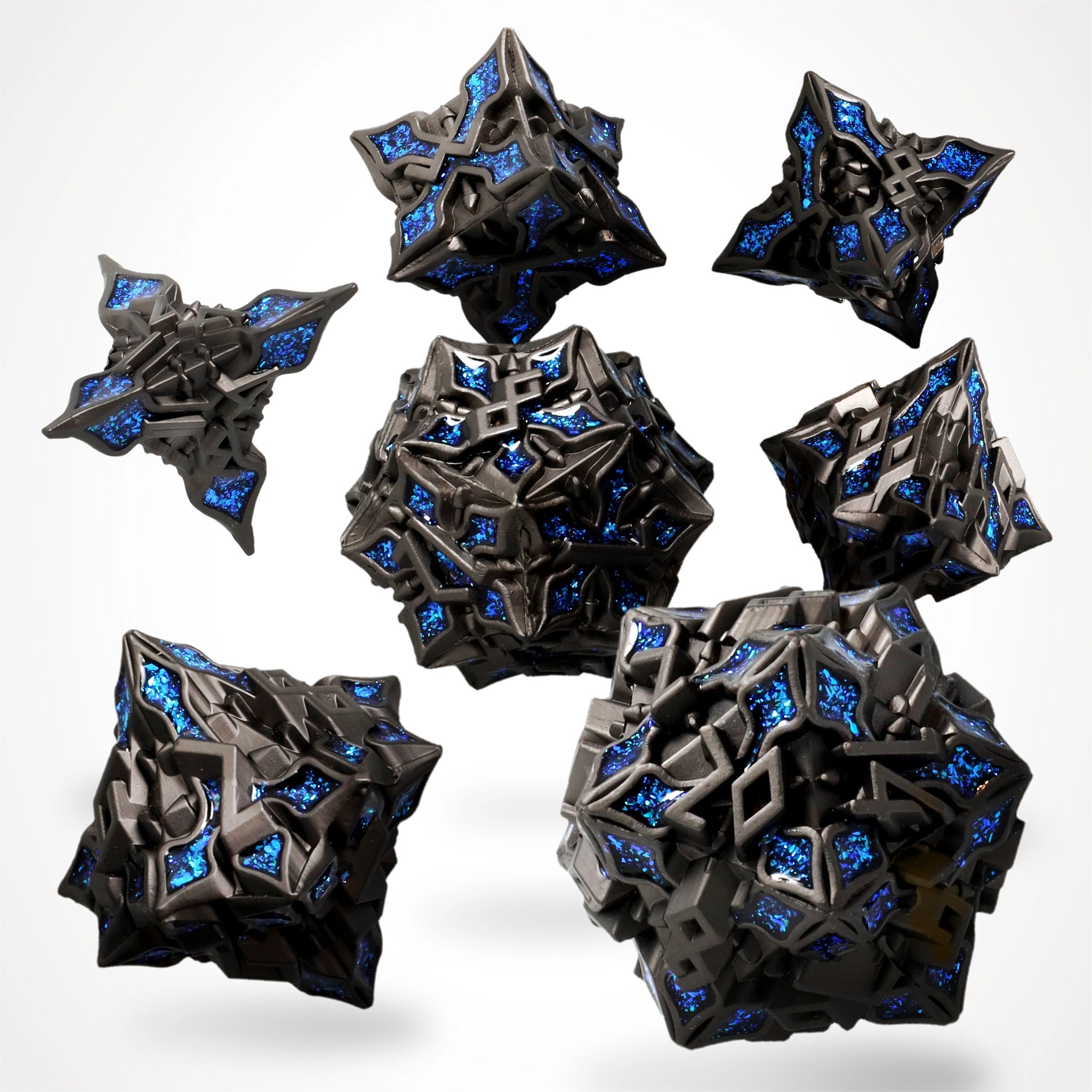 Obsidian Alloy Metal RPG Dice Set