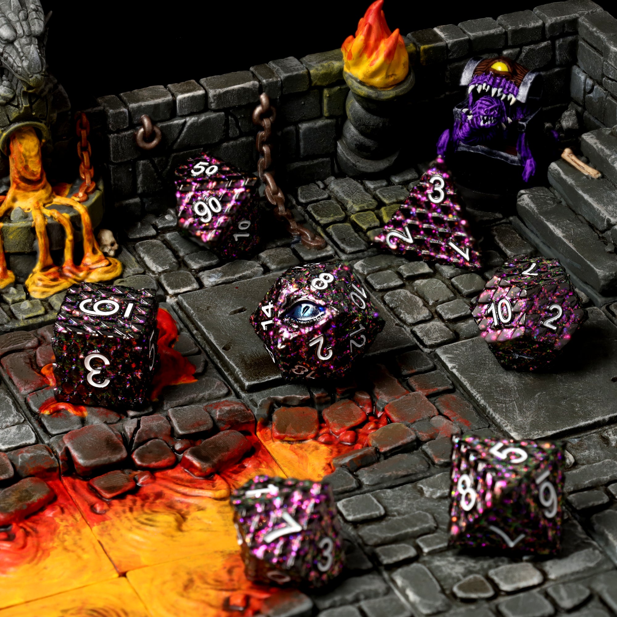 Ignivarax Metal RPG Dice Set