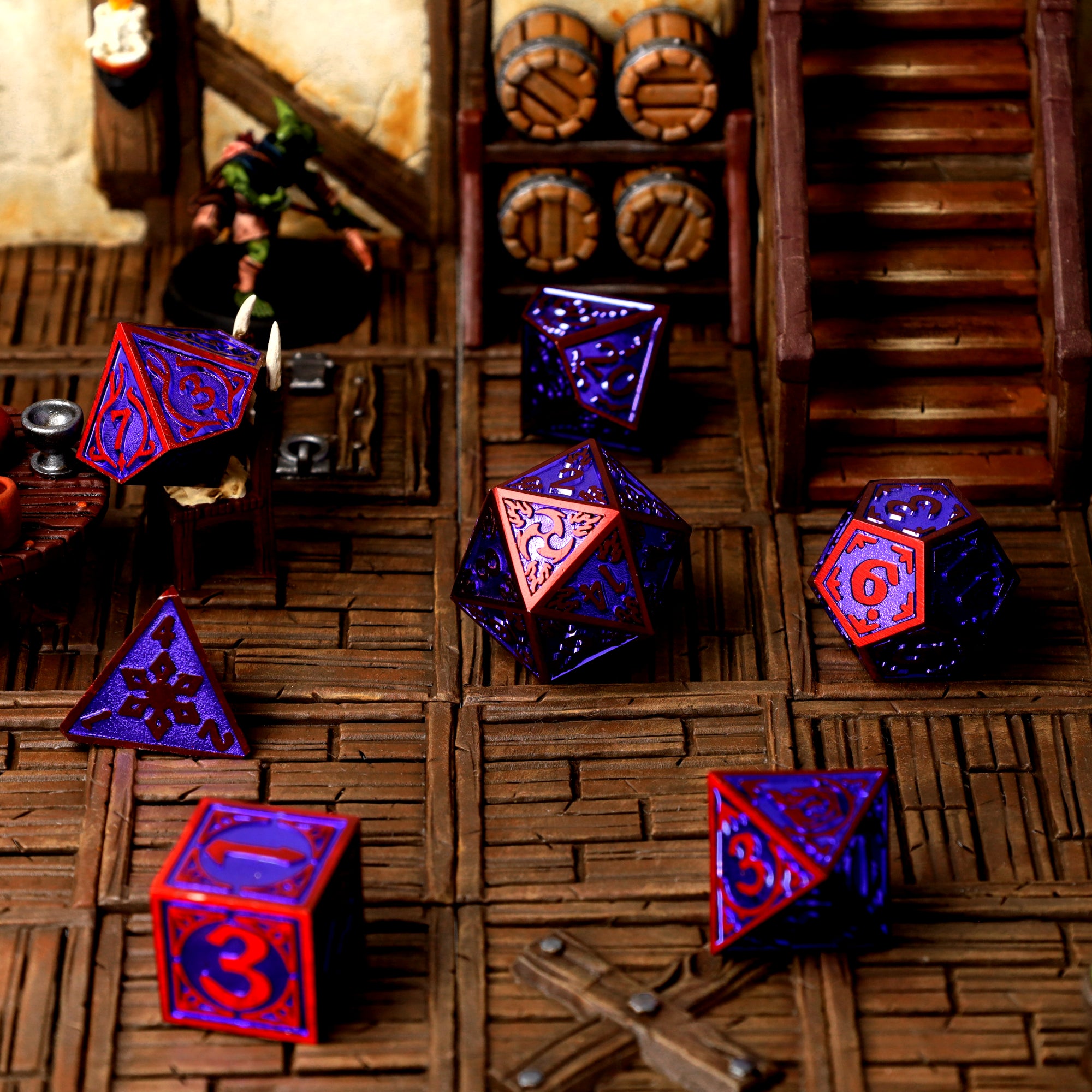 Runeflare Metal RPG Dice Set