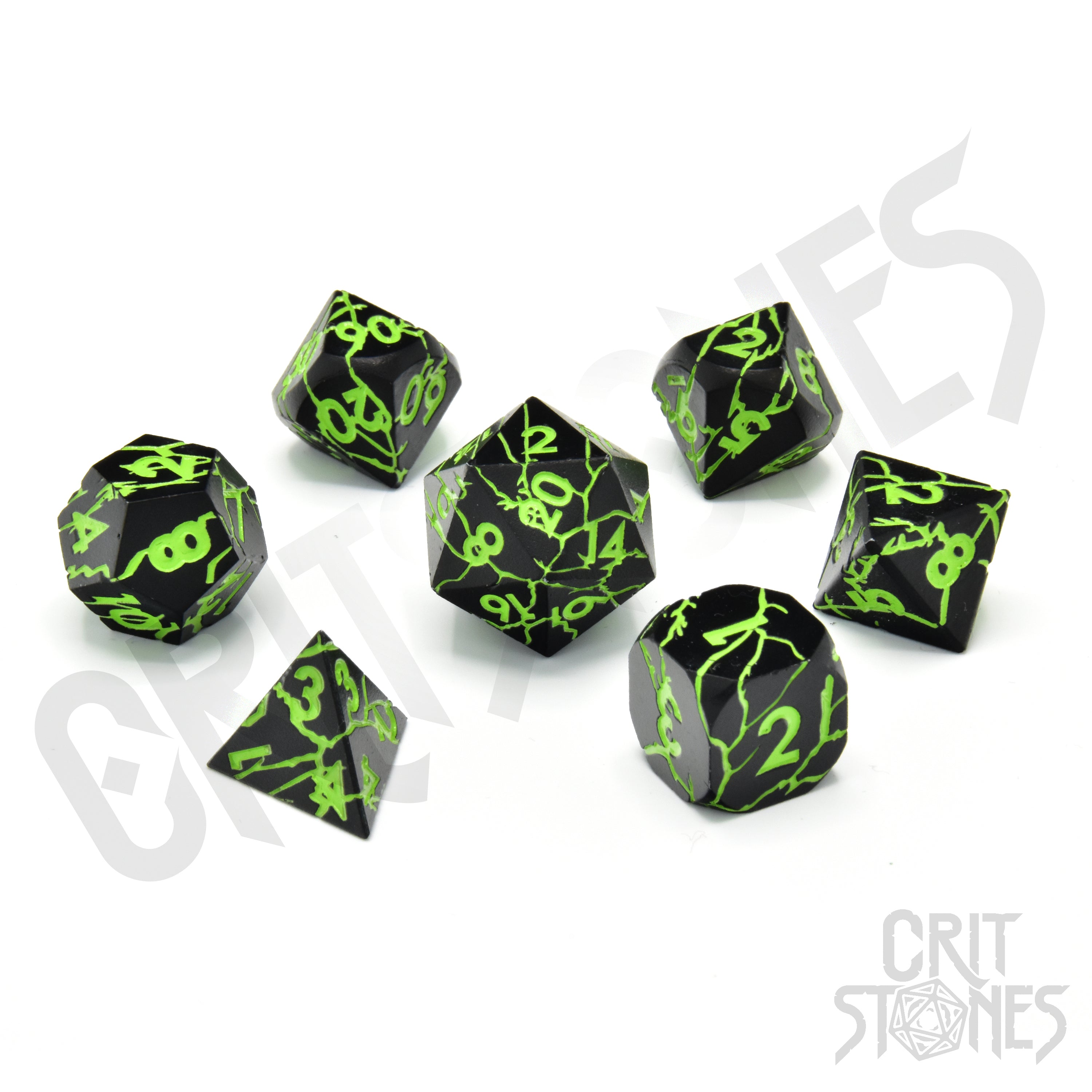 Raving Poison Metal RPG Dice Set