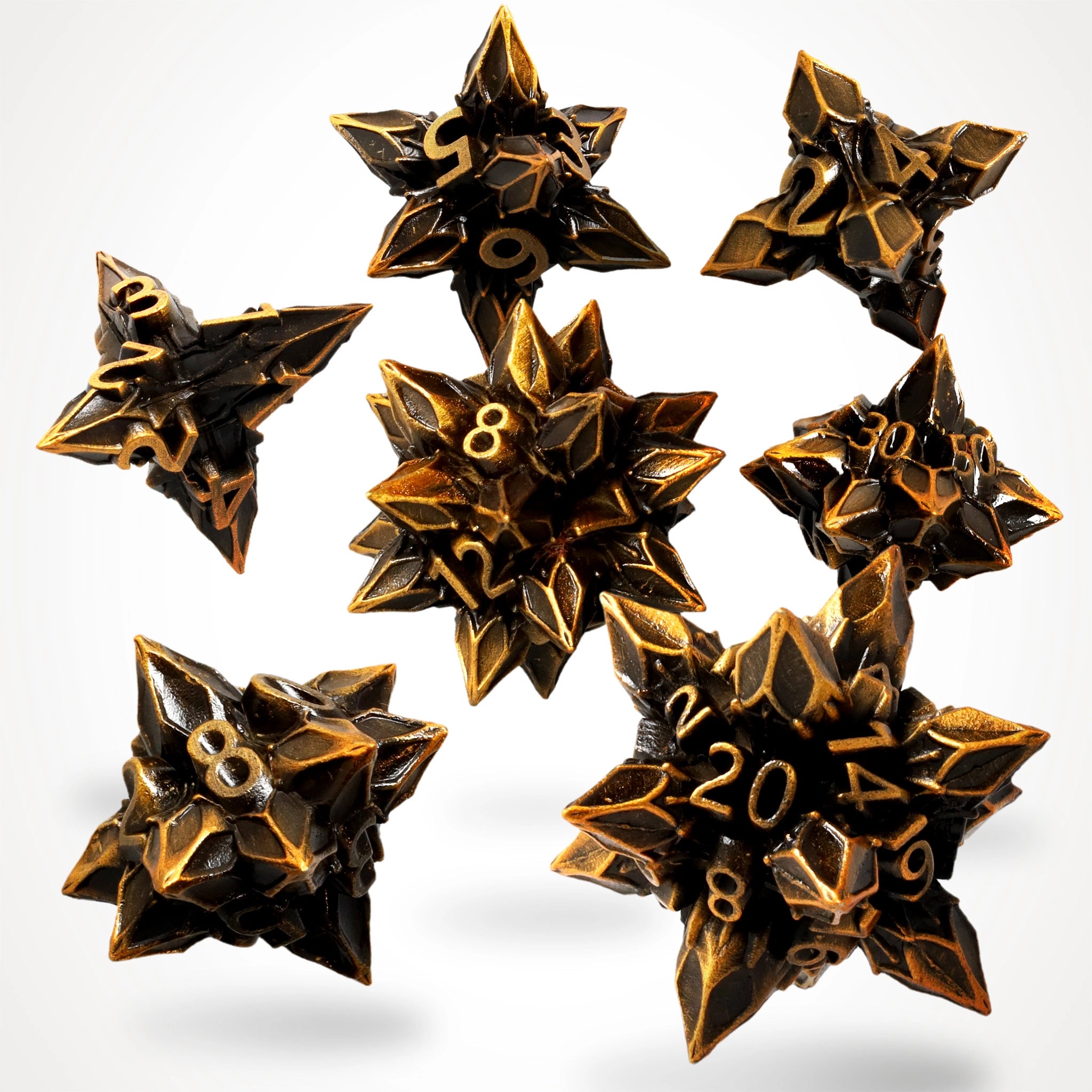 Dystopian Bane Metal RPG Dice Set