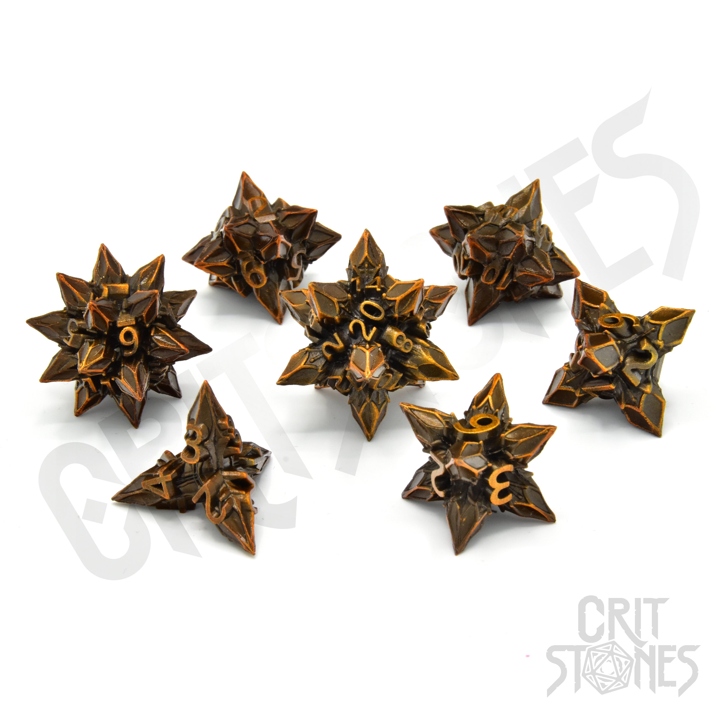 Dystopian Bane Metal RPG Dice Set