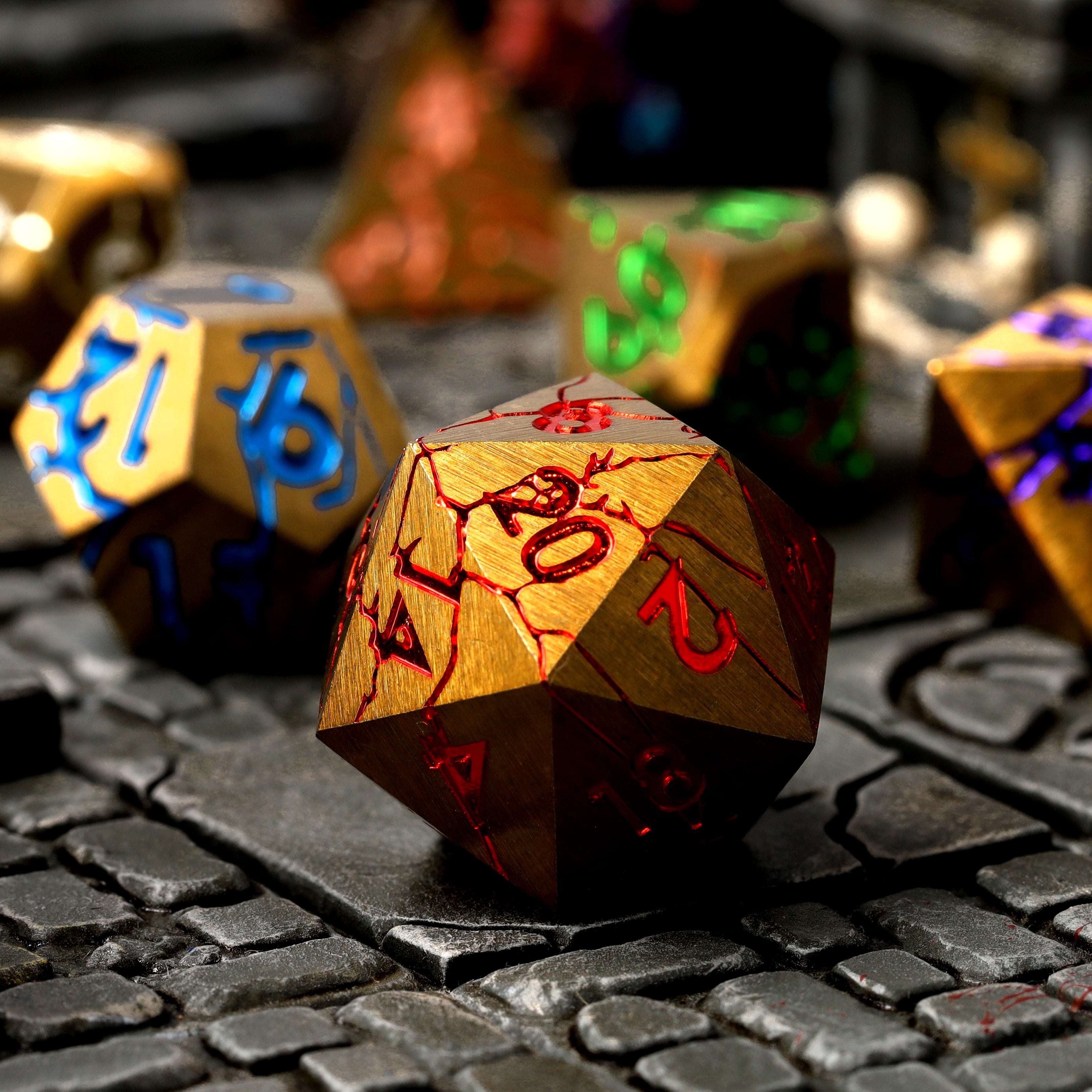 Chromatic Ruin (CritStones Anniversary Edition) Metal RPG Dice Set