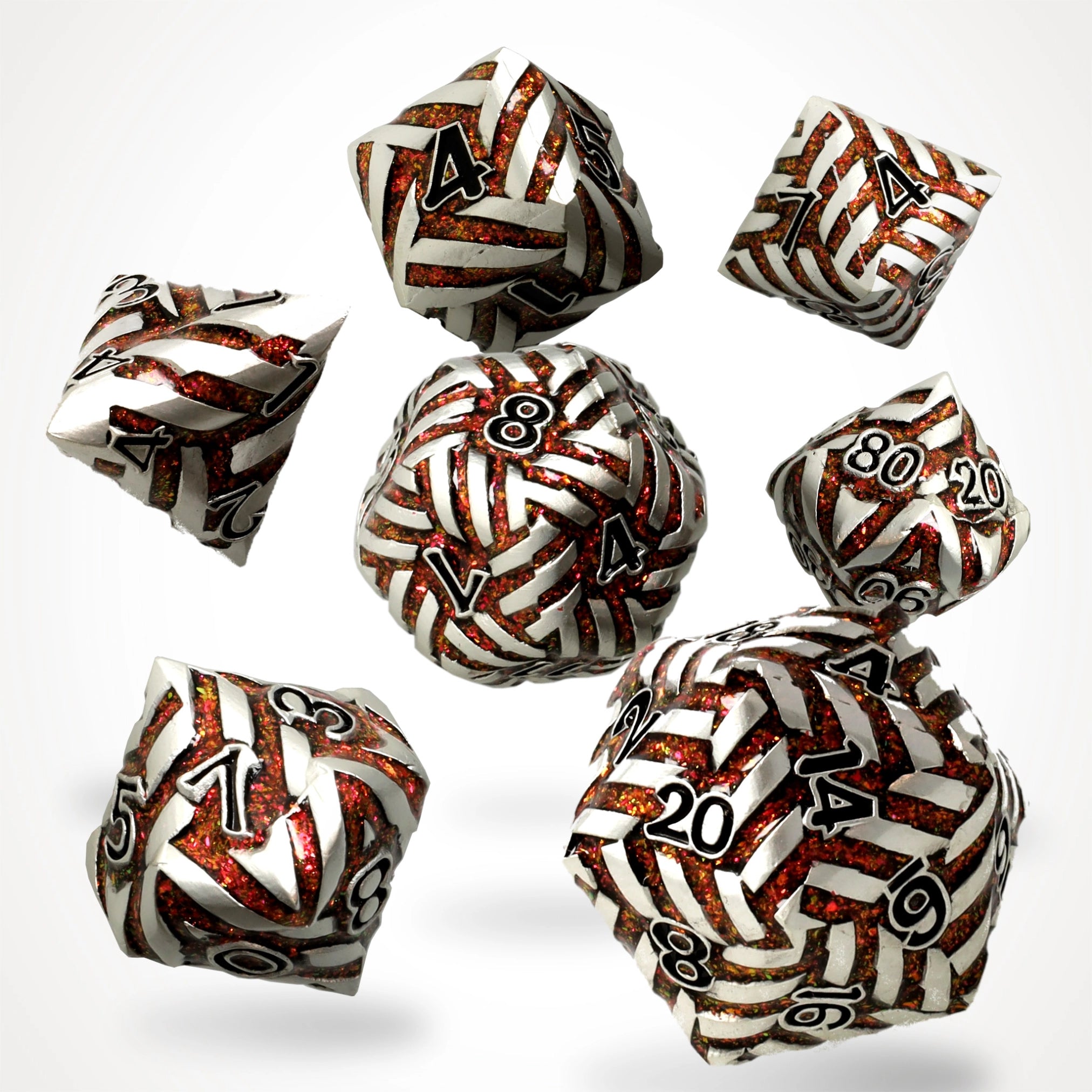 Forgespired Metal RPG Dice Set