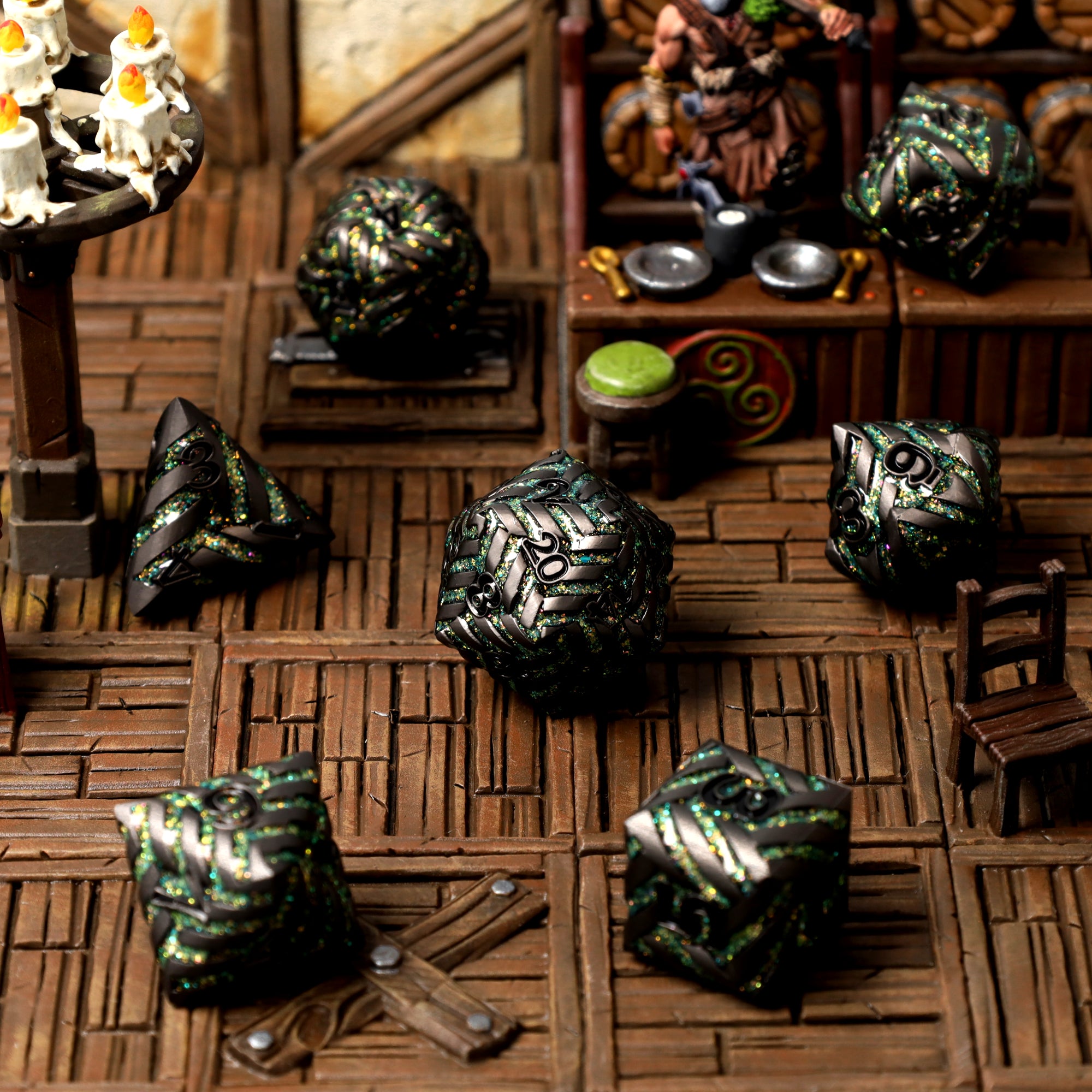 Alchemist’s Tangle Metal RPG Dice Set