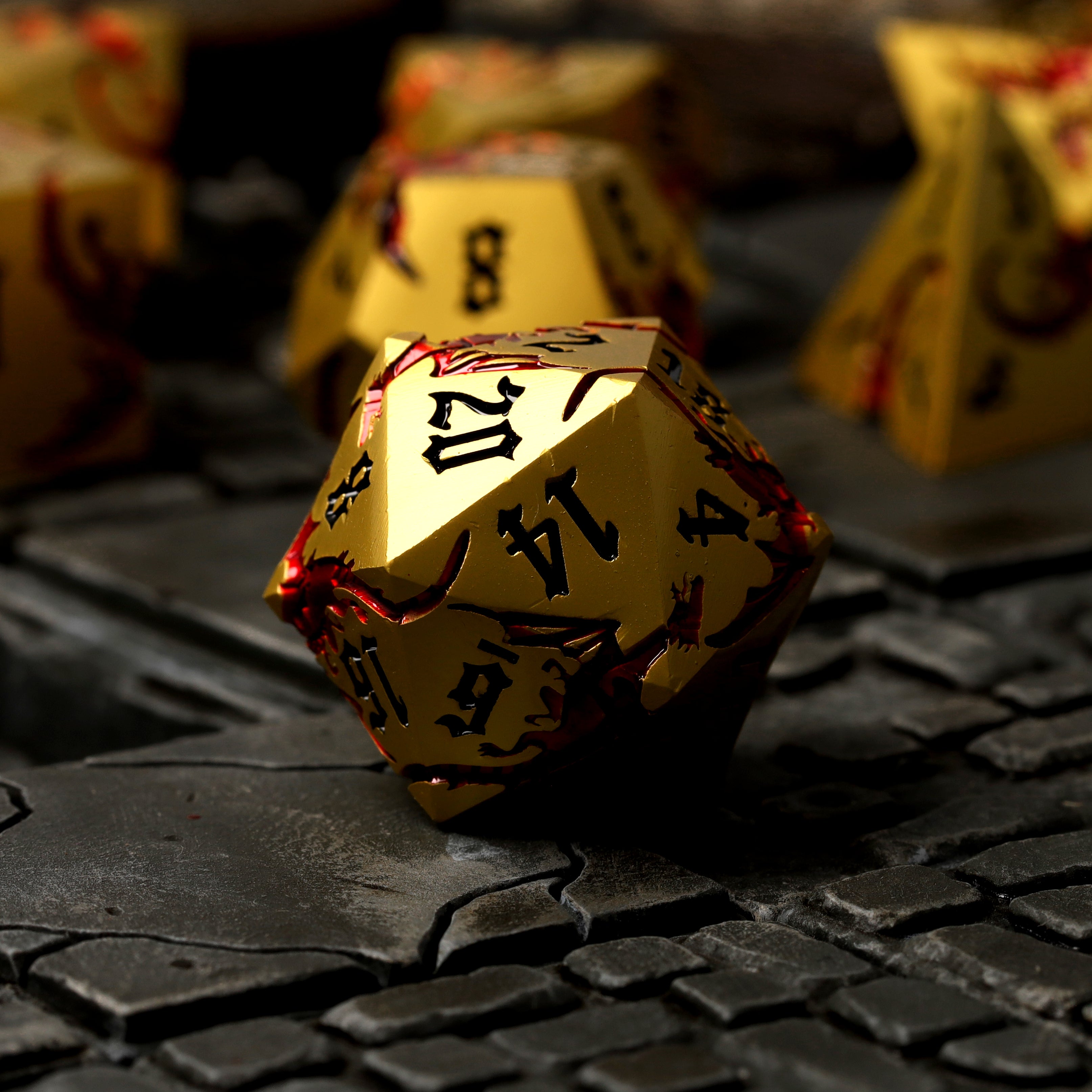 Wyrmgold Metal RPG Dice Set