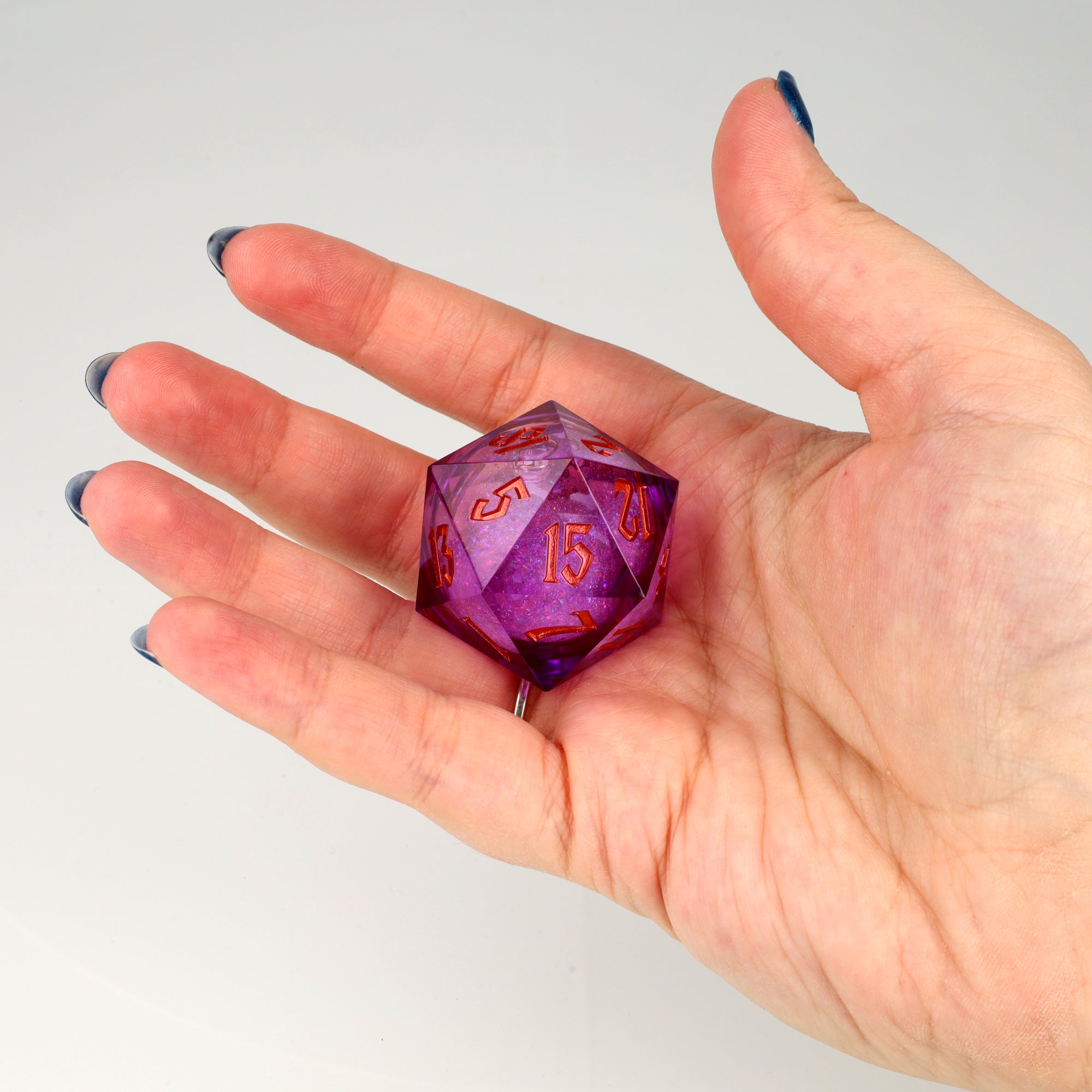 Feywild Sparkle 33mm Liquid Core D20 view 3