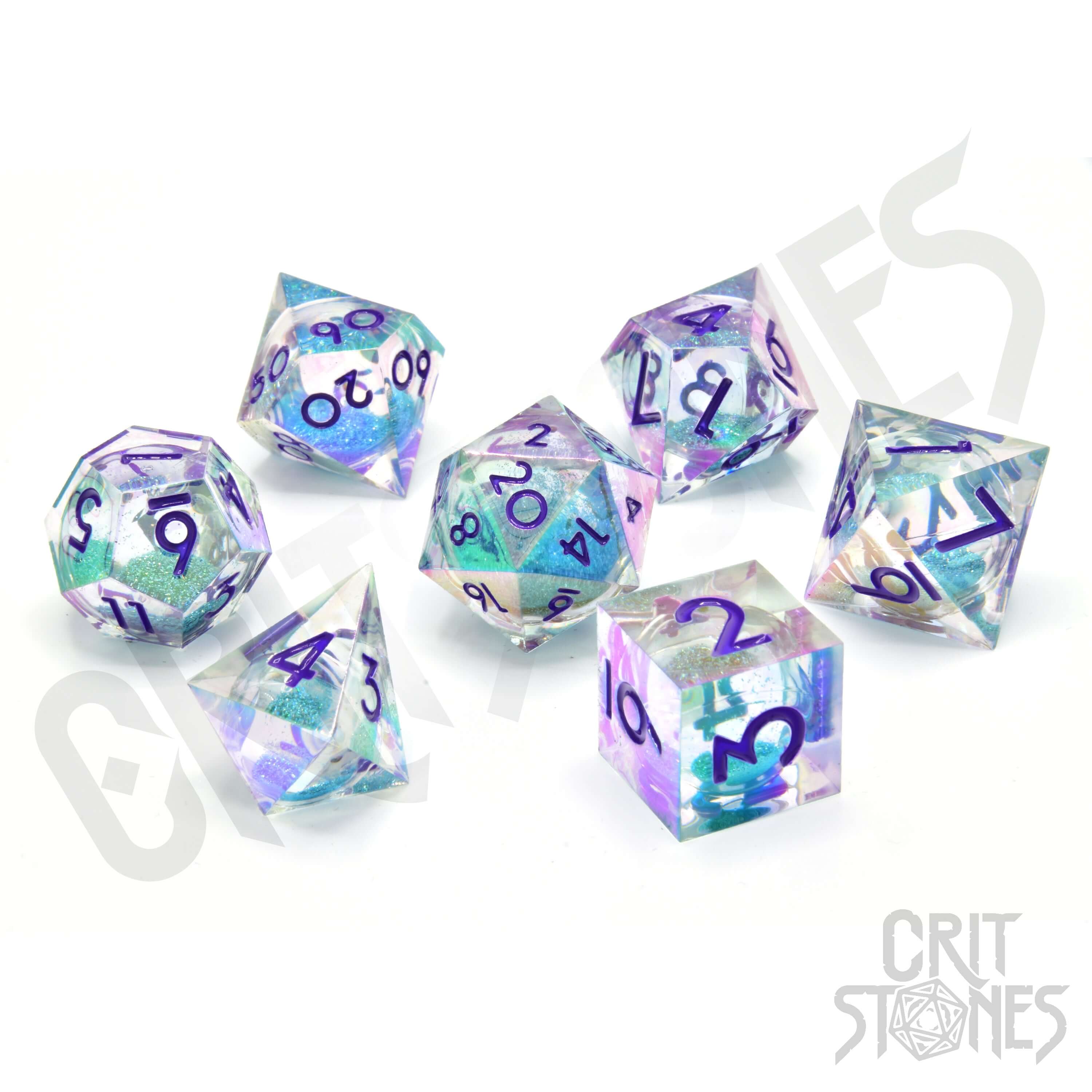 Fantasia Fluid Electroplated Liquid Core RPG Dice Set