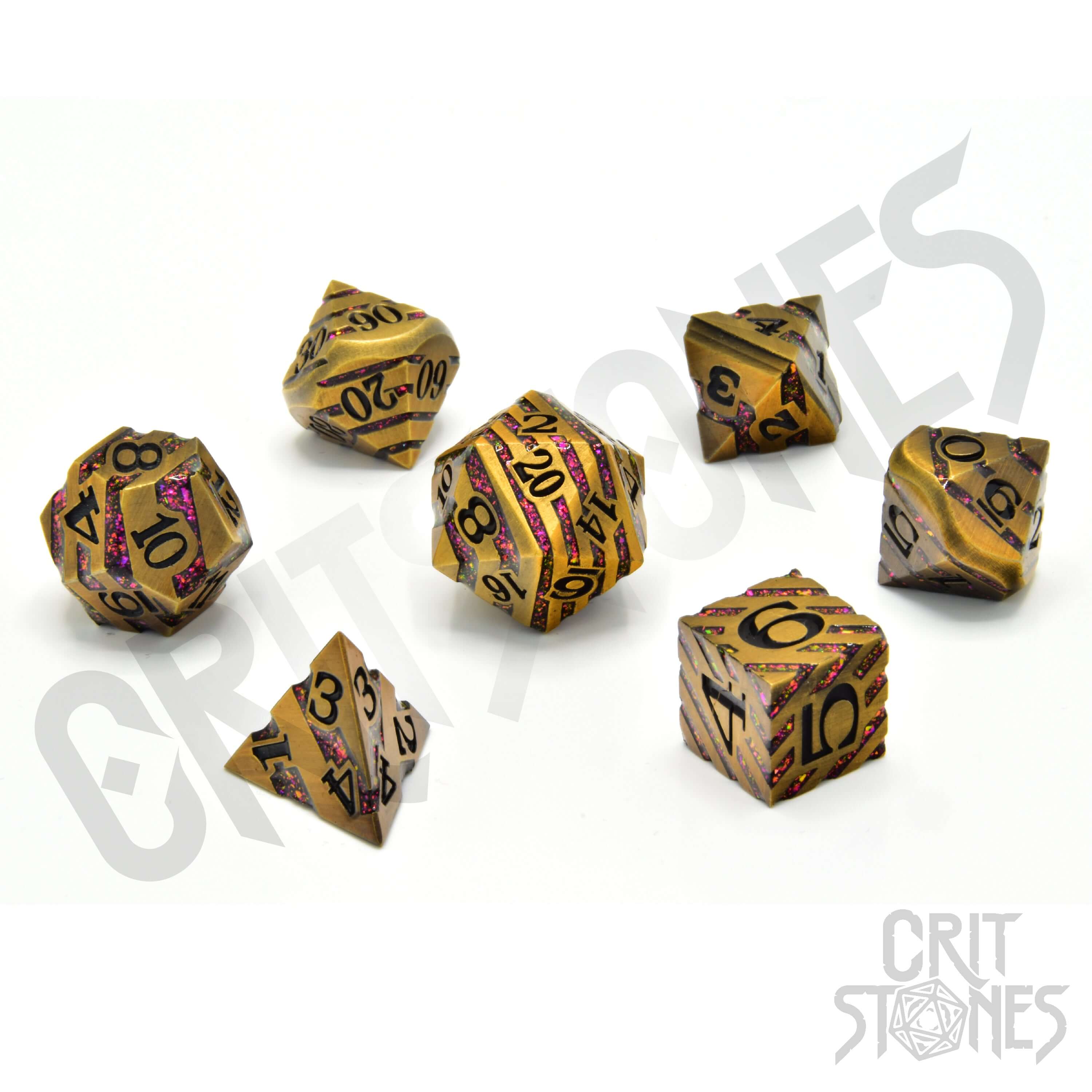 Magus Goldstone Metal RPG Dice Set