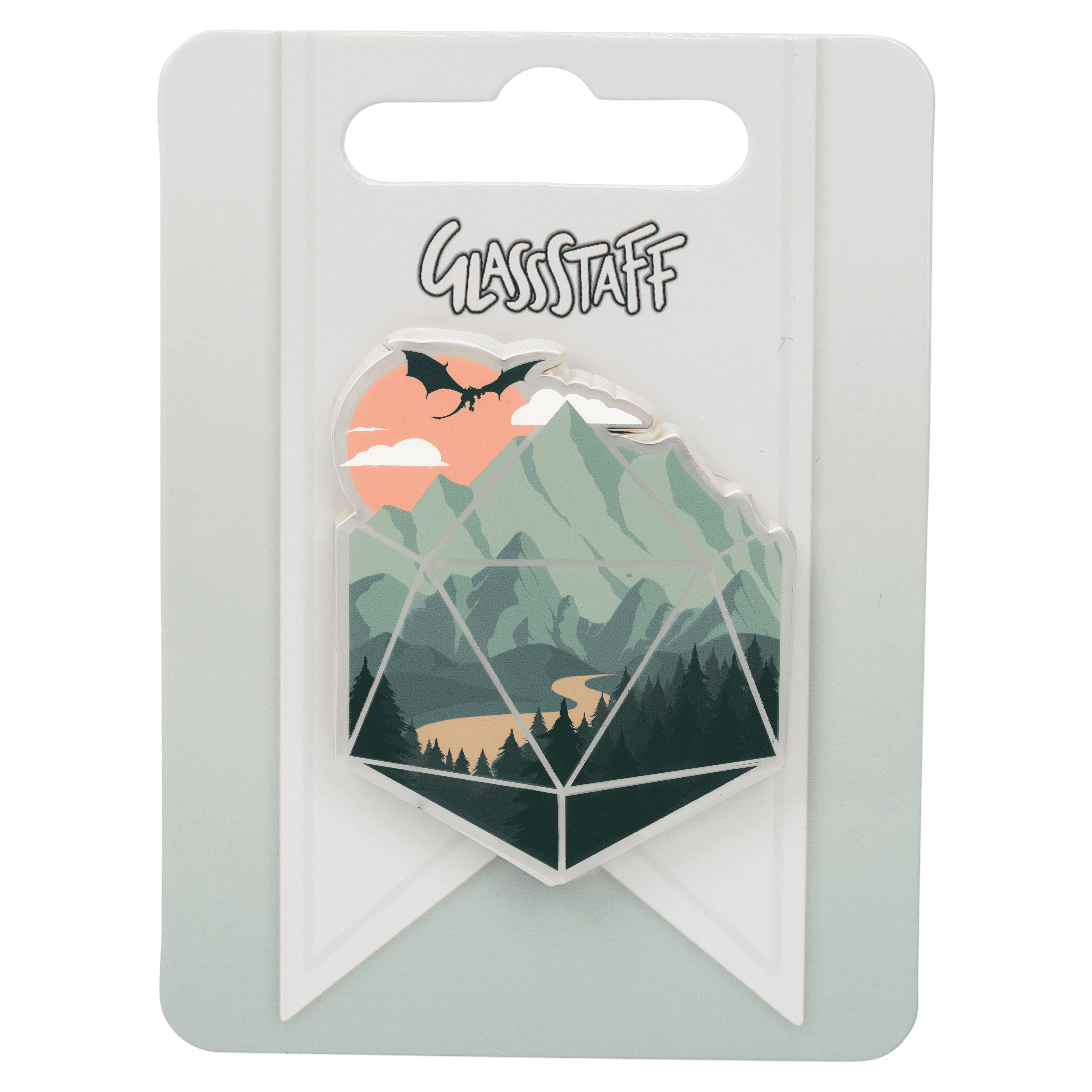 A d20 Scene Pin - D&D / TTRPG Pin - Glassstaff