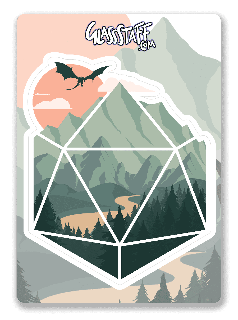 A D20 Scene Sticker - Sticker - GlassStaff