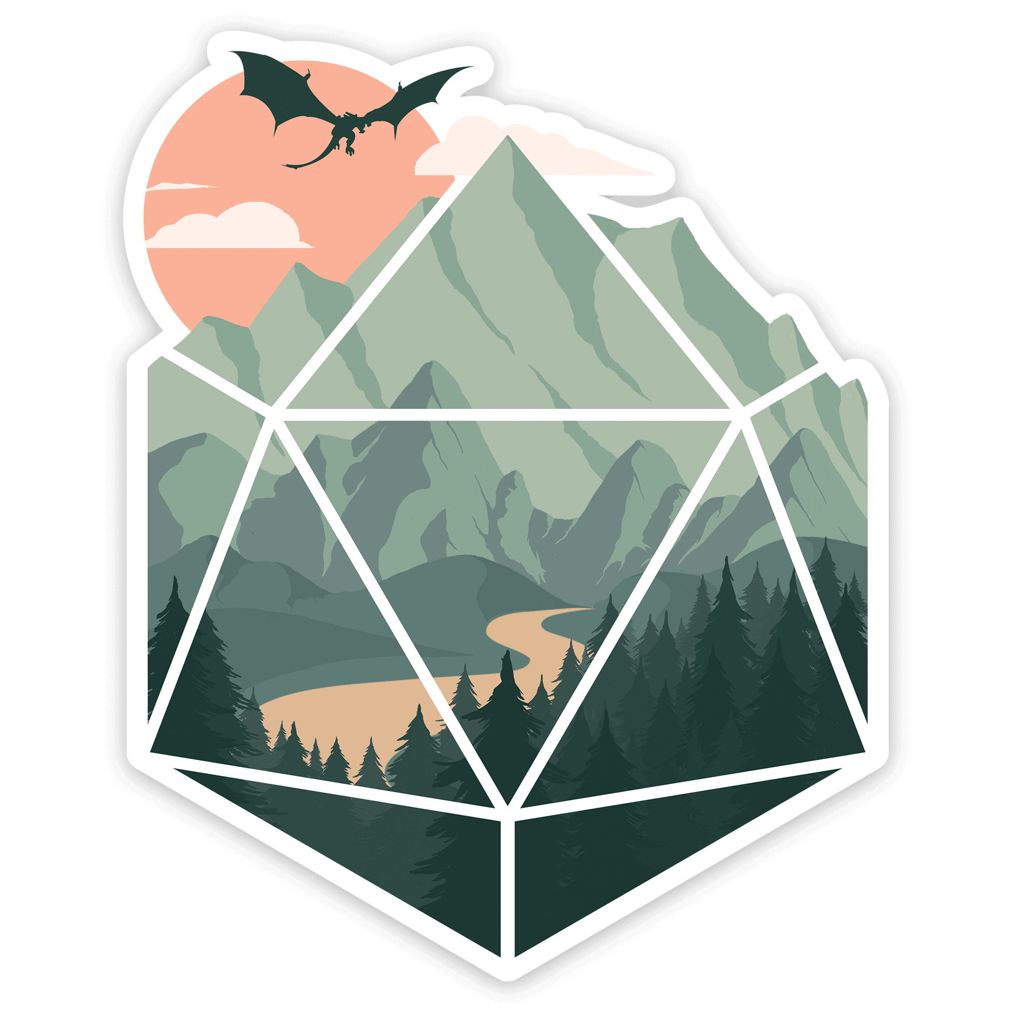 A D20 Scene Sticker - Sticker - GlassStaff