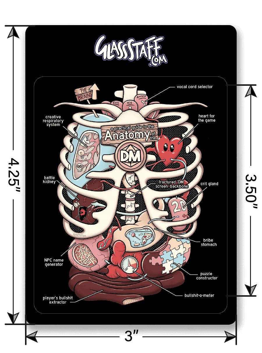 Anatomie van de DM-sticker - D&D / TTRPG-sticker - Glassstaff