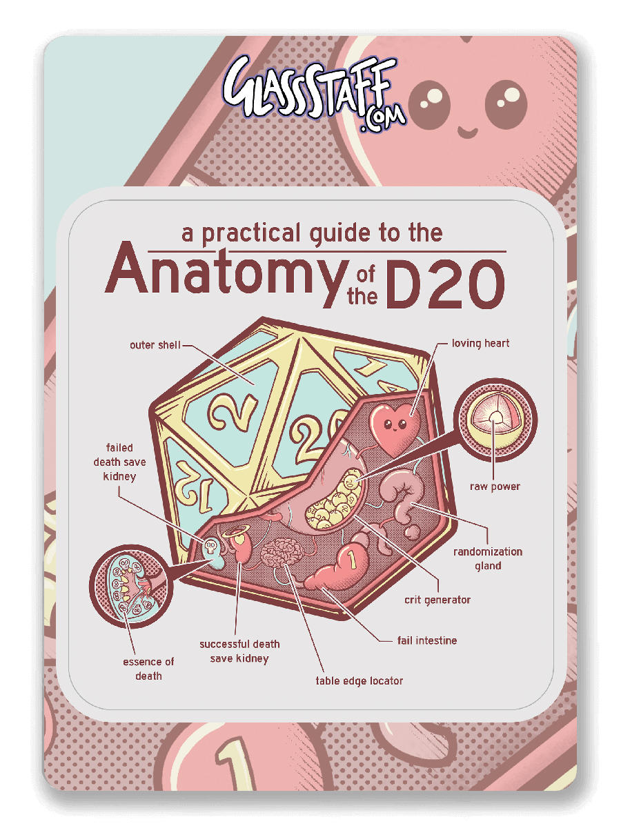 Anatomy of the D20 Sticker - Sticker - GlassStaff