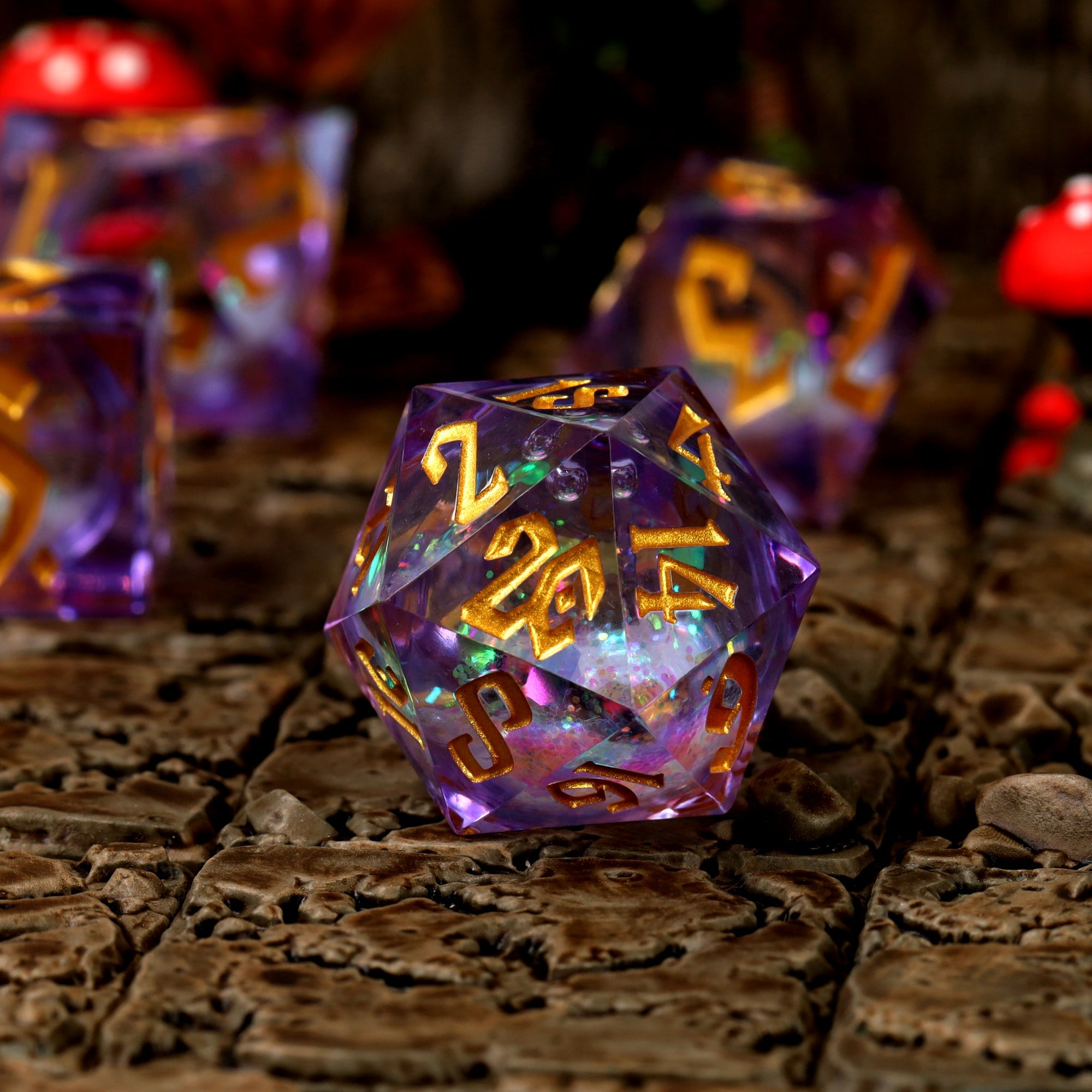 Arcane Sparkle Liquid Core RPG Dice Set - RPG Dice Set - GlassStaff