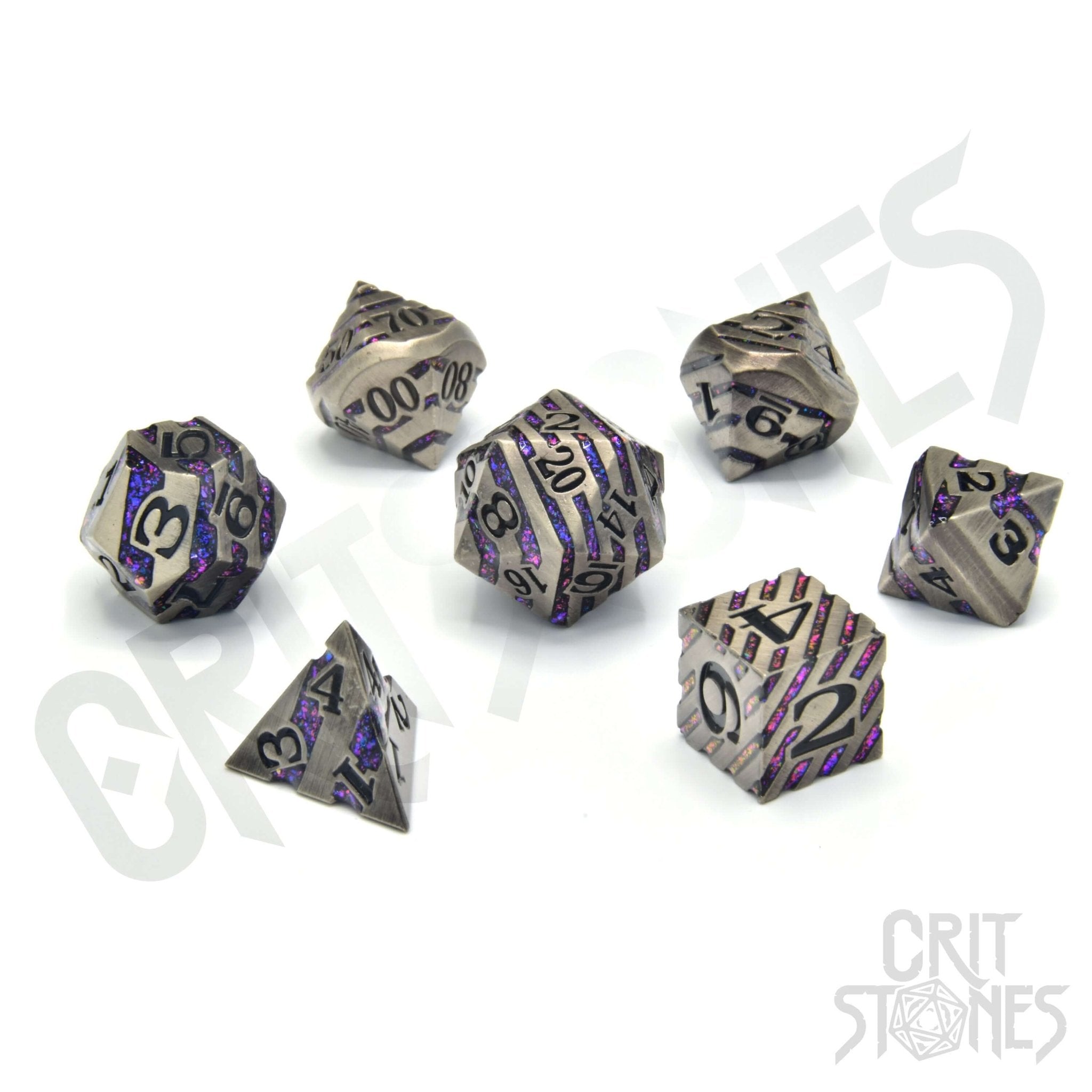 Arcanist's Aura Metal RPG Dice Set - RPG Dice Set - GlassStaff