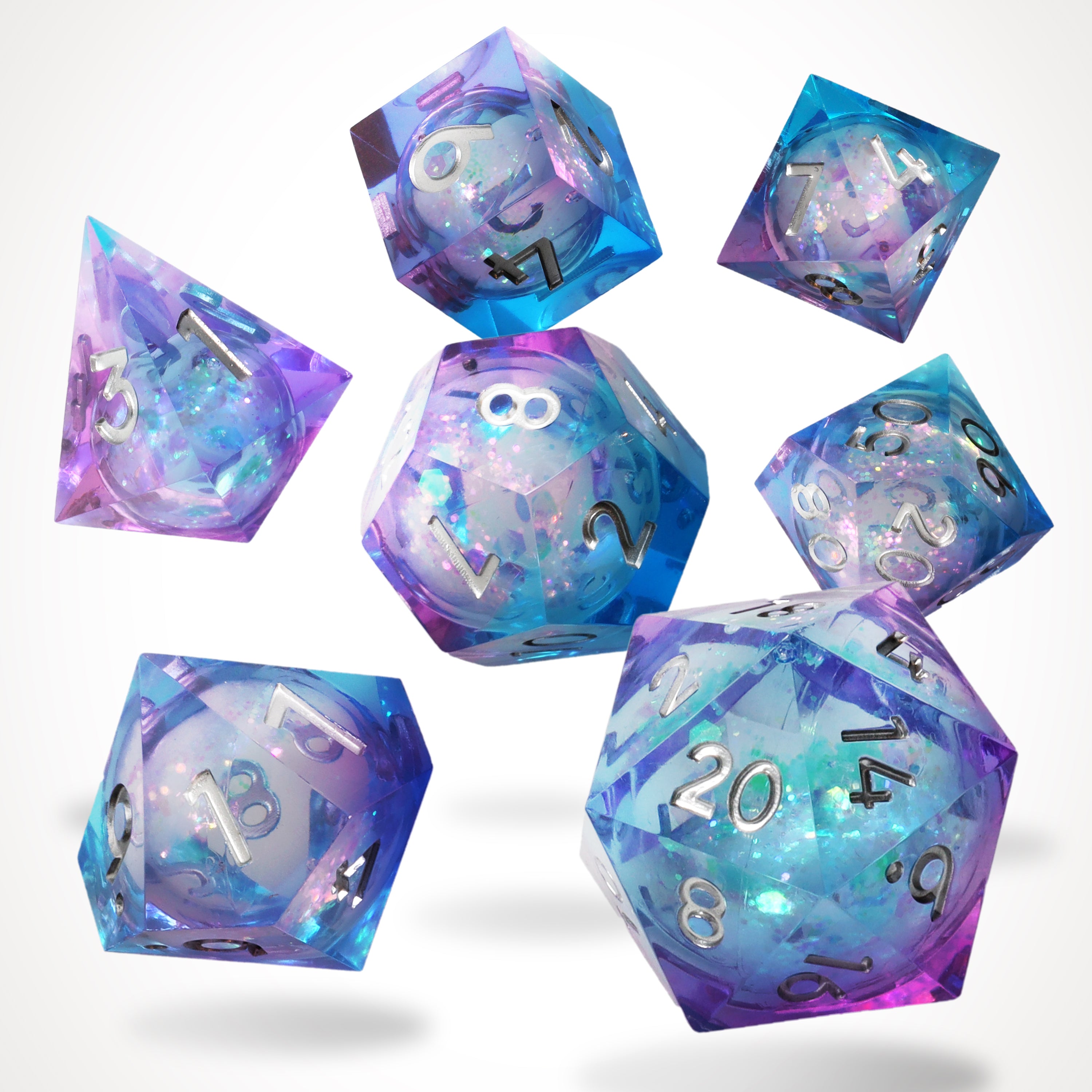 Pink Ice Liquid Core RPG Dice Set