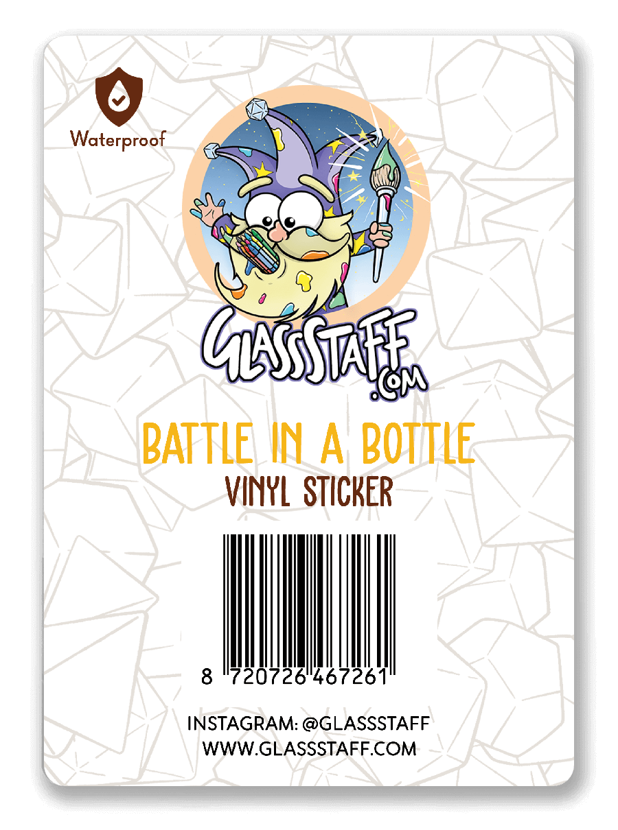 Battle in a Bottle-sticker - D&D / TTRPG-sticker - Glassstaff