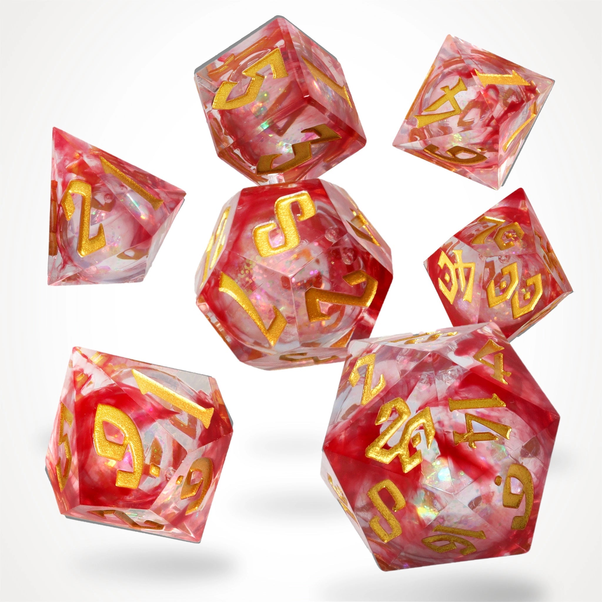 Bloodstone Relics Liquid Core RPG Dice Set - RPG Dice Set - GlassStaff