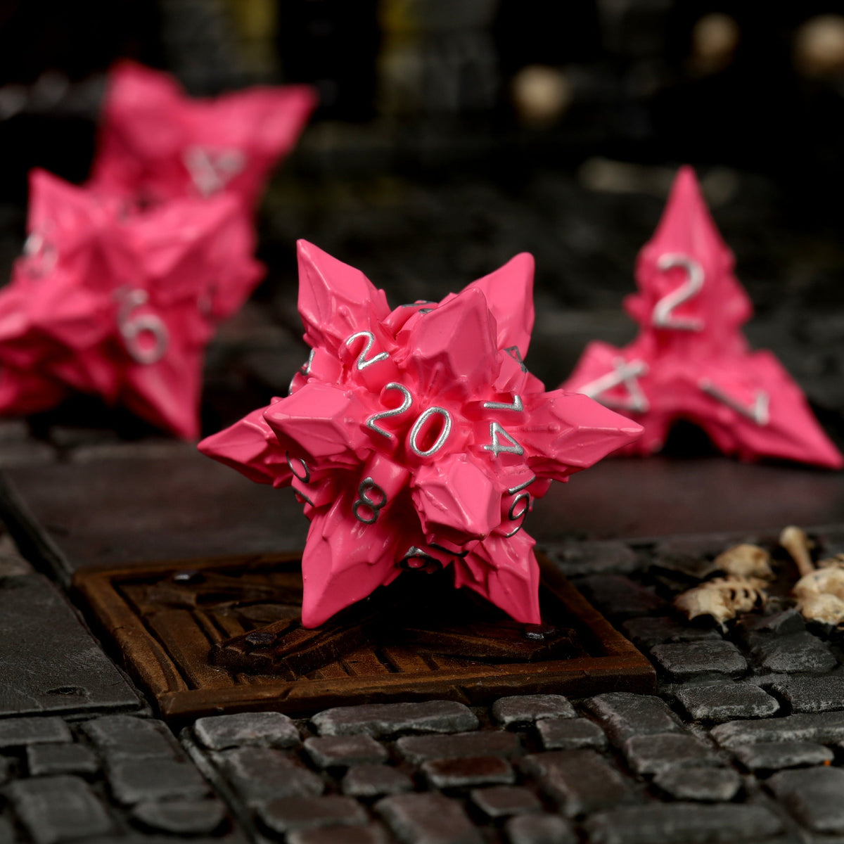 Blossom Bane Metal RPG Dice Set - RPG Dice Set - GlassStaff