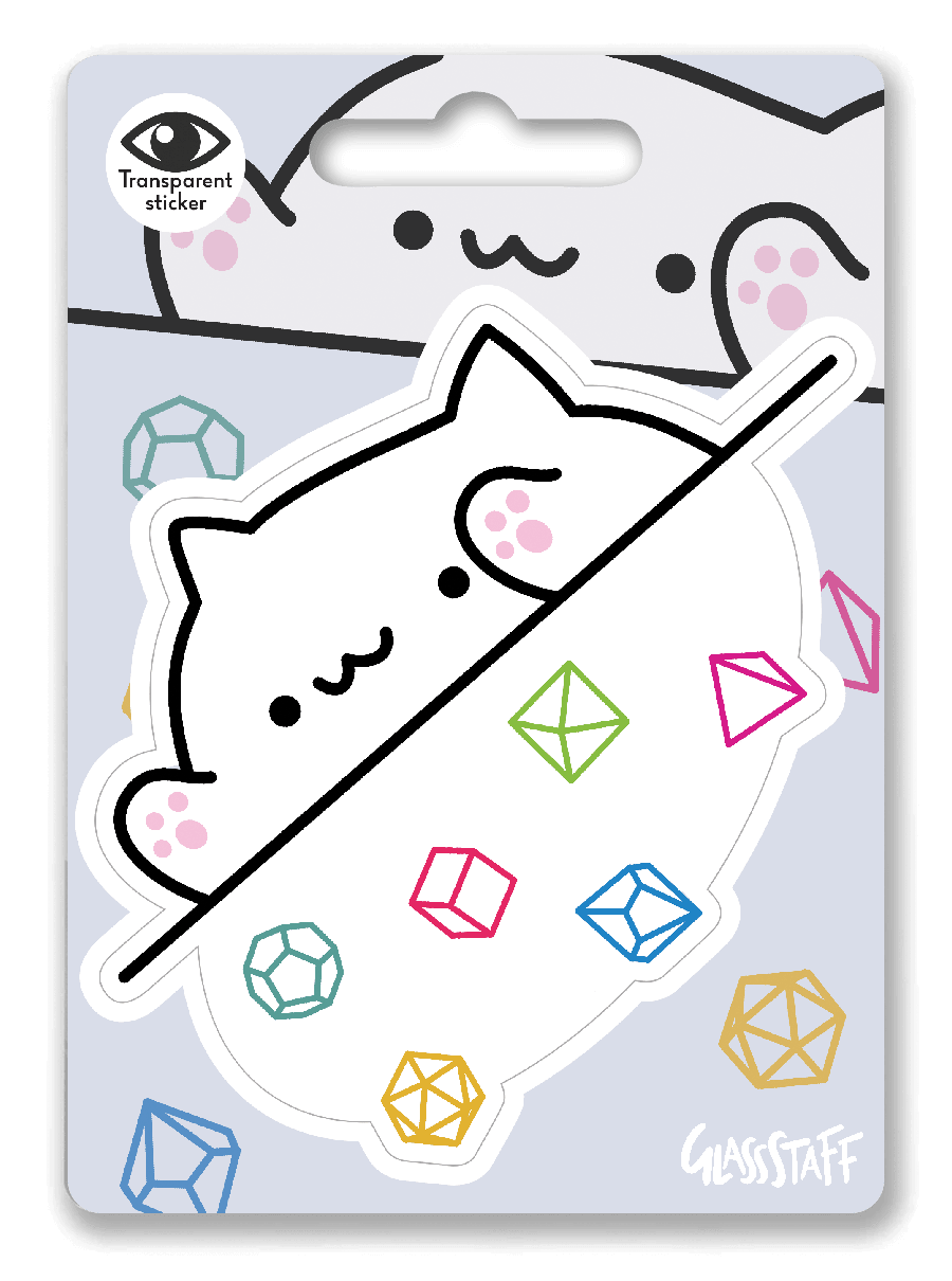 Bongo Dobbelsteen Kat Sticker - D&D / TTRPG Sticker - {{4baeea34105b2fcd1cd85045c05d11be}}