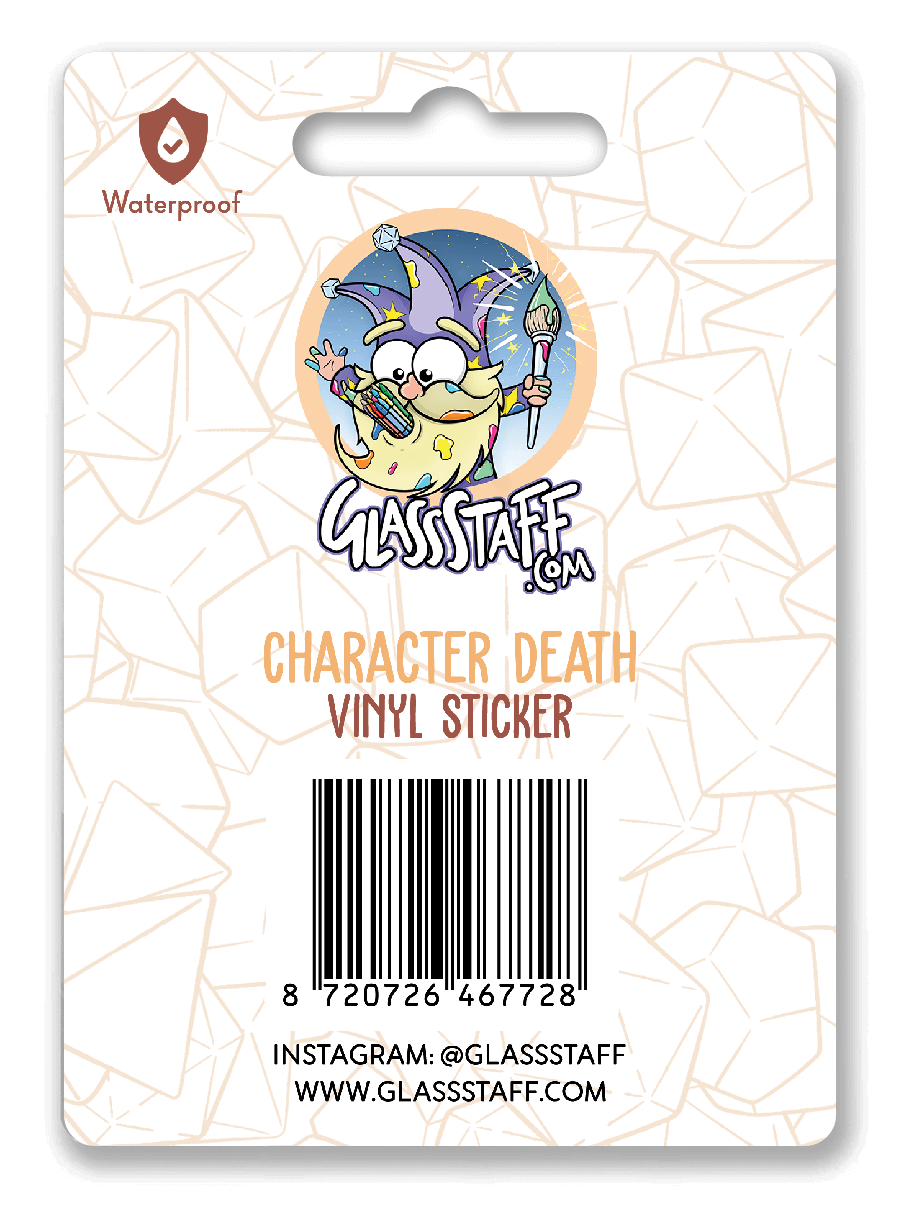 Character Death Sticker - D&D / TTRPG Sticker - Glassstaff
