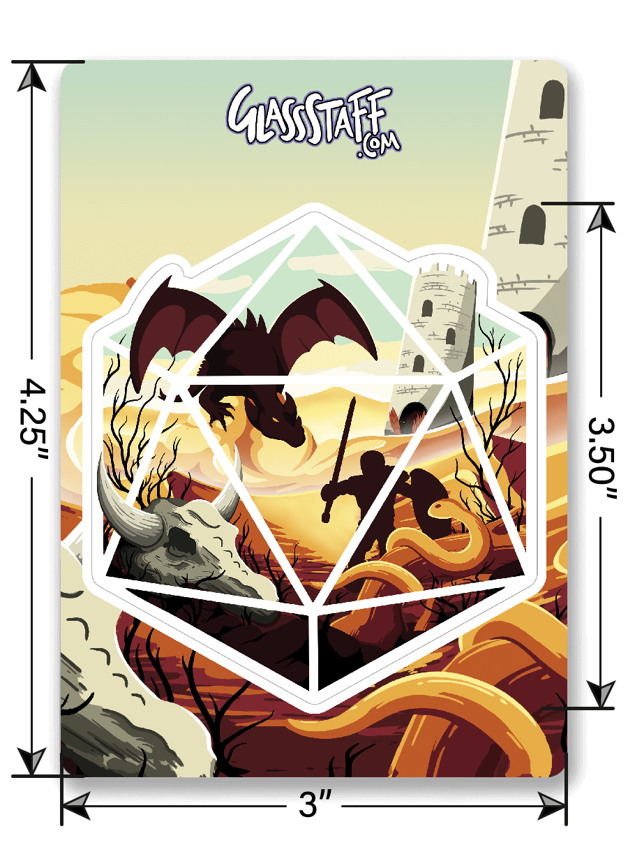 Dragon D20 Sticker - D&D / TTRPG Sticker - Glassstaff