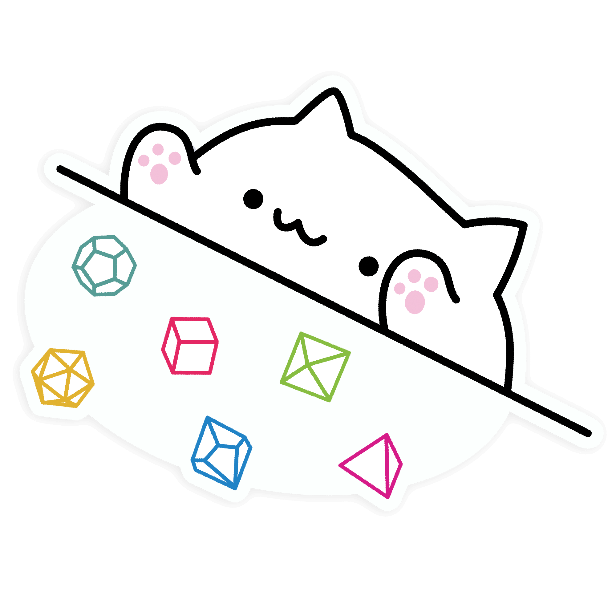 Bongo Dice Cat Sticker - D&D / TTRPG Sticker - Glassstaff