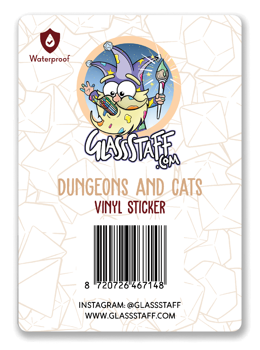 Kerkers en katten sticker-D&D/TTRPG sticker- Glassstaff