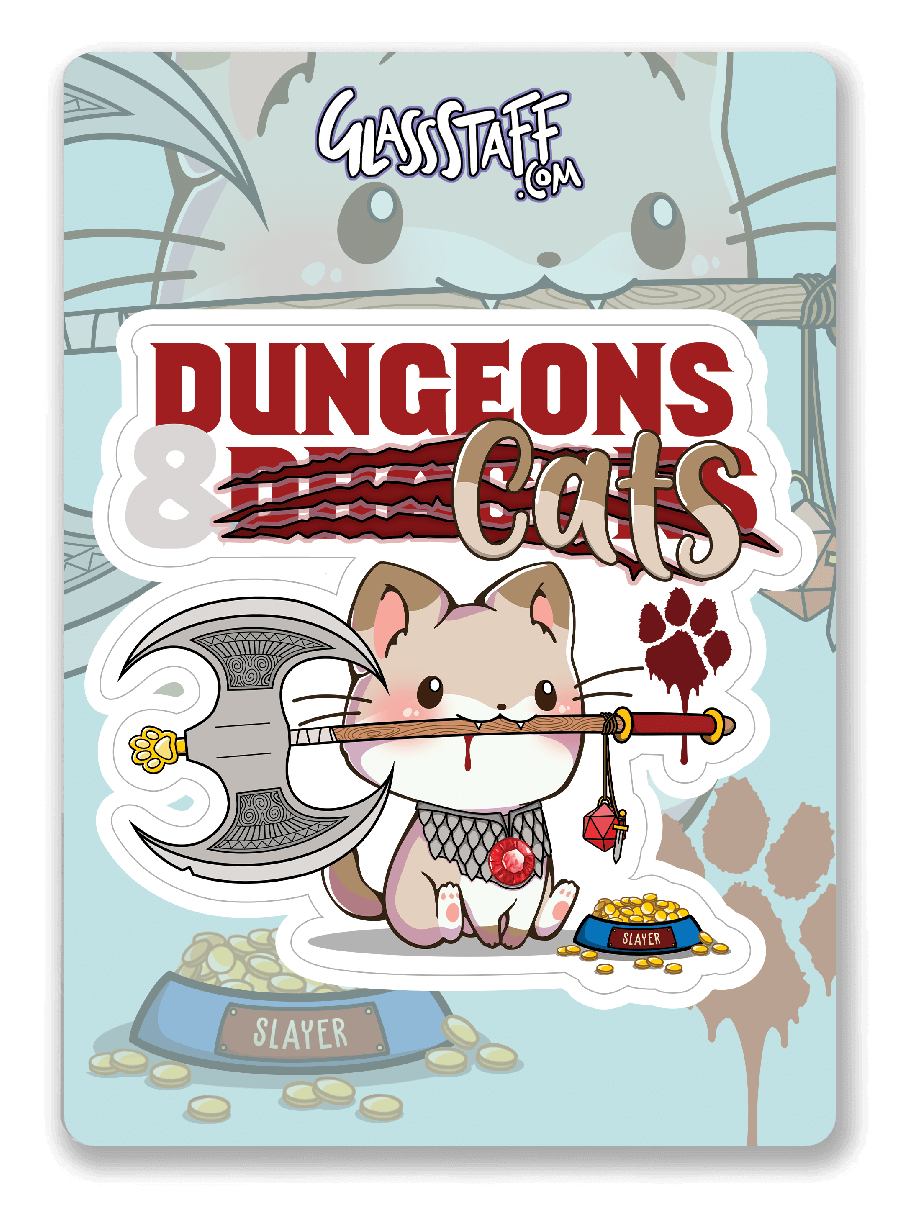 Kerkers en katten sticker-D&D/TTRPG sticker- Glassstaff