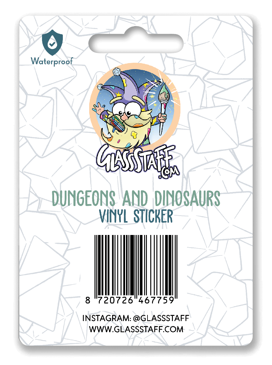 Kerkers en dinosaurussen sticker - D&D / TTRPG sticker - Glassstaff