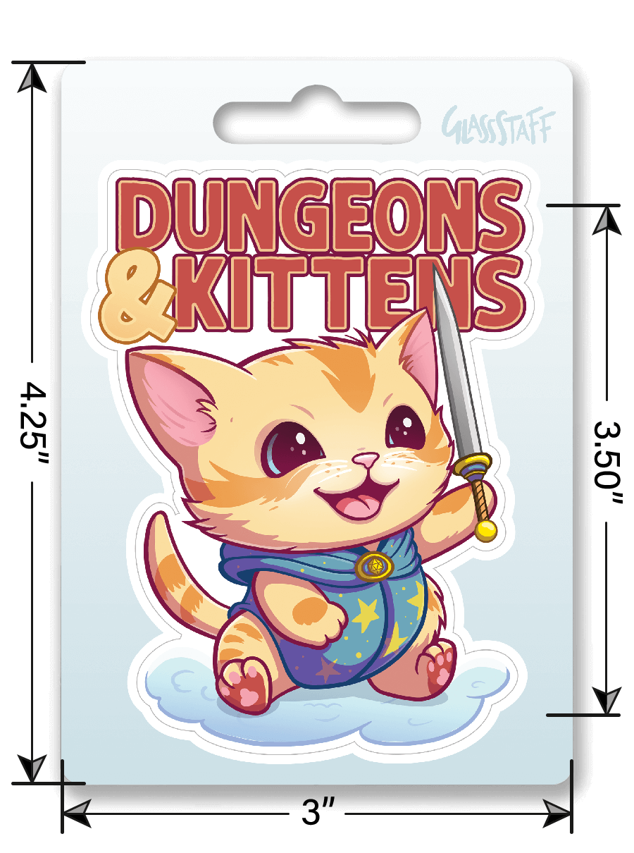 Dungeons & Kittens-sticker - D&D / TTRPG-sticker - Glassstaff