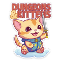 Dungeons & Kittens Sticker - D&D / TTRPG Sticker - Glassstaff