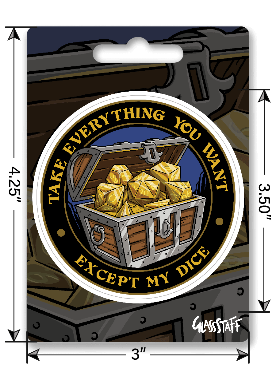 Except My Dice Sticker - Sticker - GlassStaff