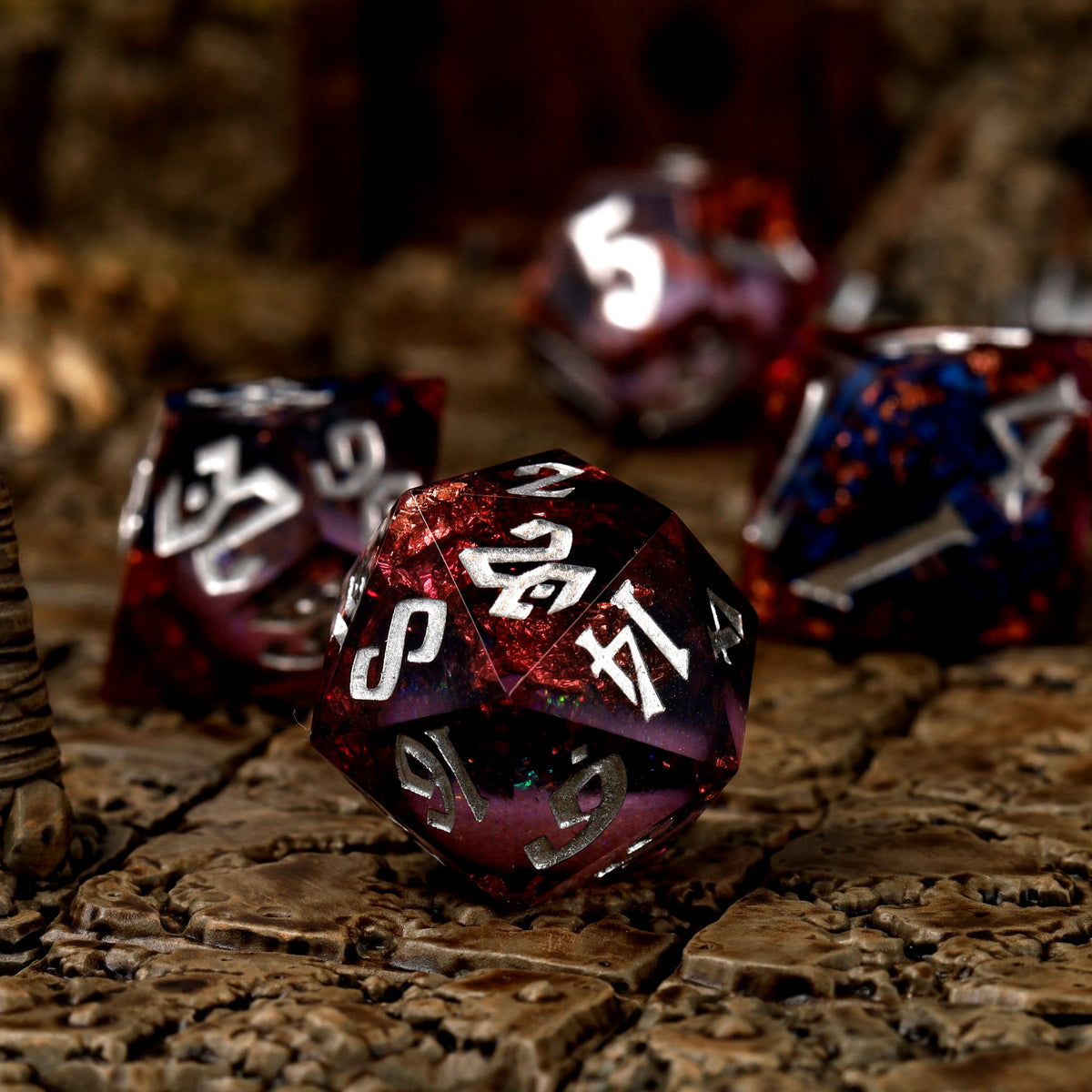 Fey Mist Liquid Core RPG Dice Set - RPG Dice Set - GlassStaff