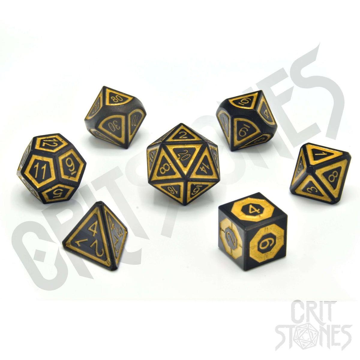 Gilded Nightshade Metal RPG Dice Set - RPG Dice Set - GlassStaff