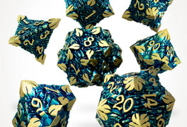 Golden Canopy Metal RPG Dice Set - RPG Dice Set - GlassStaff