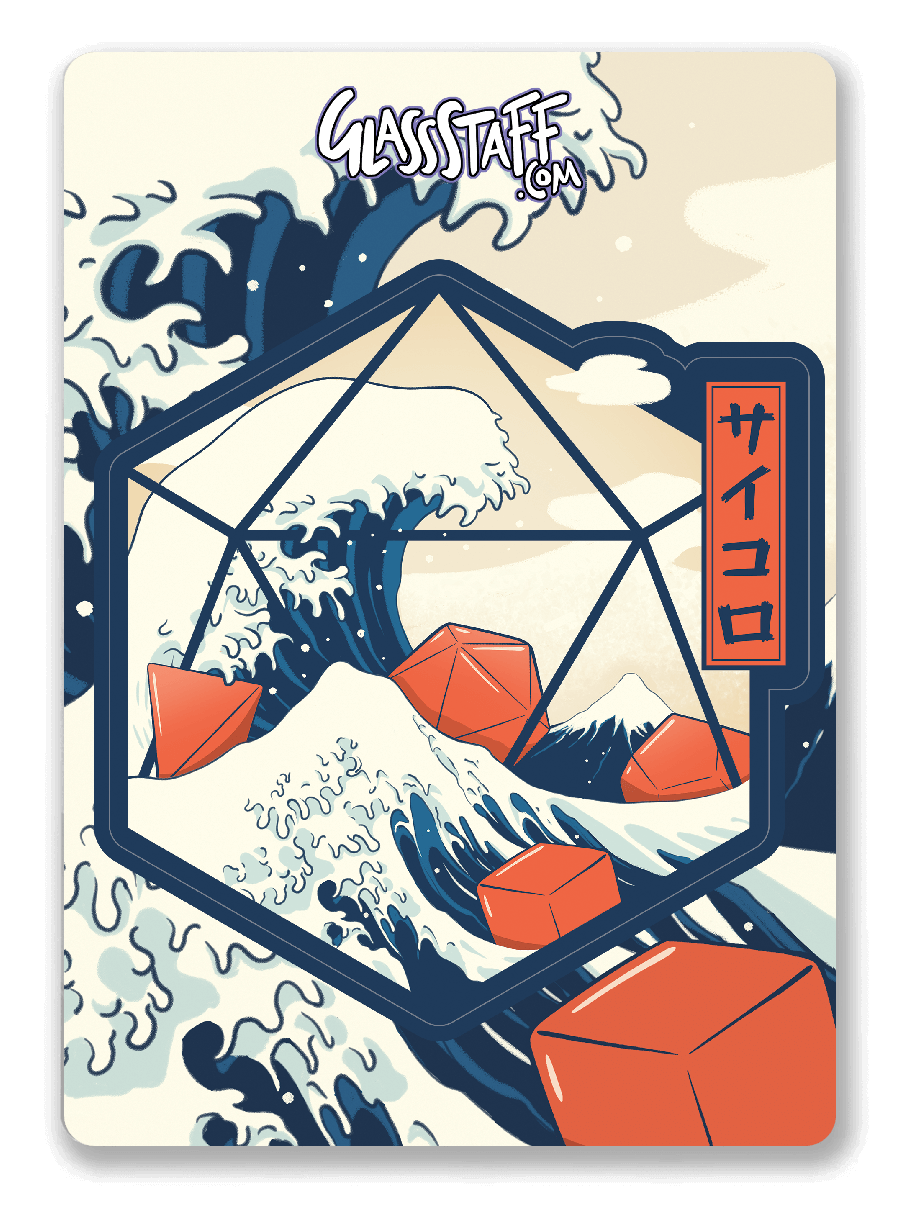 Great Wave of Dice Sticker - Sticker - GlassStaff