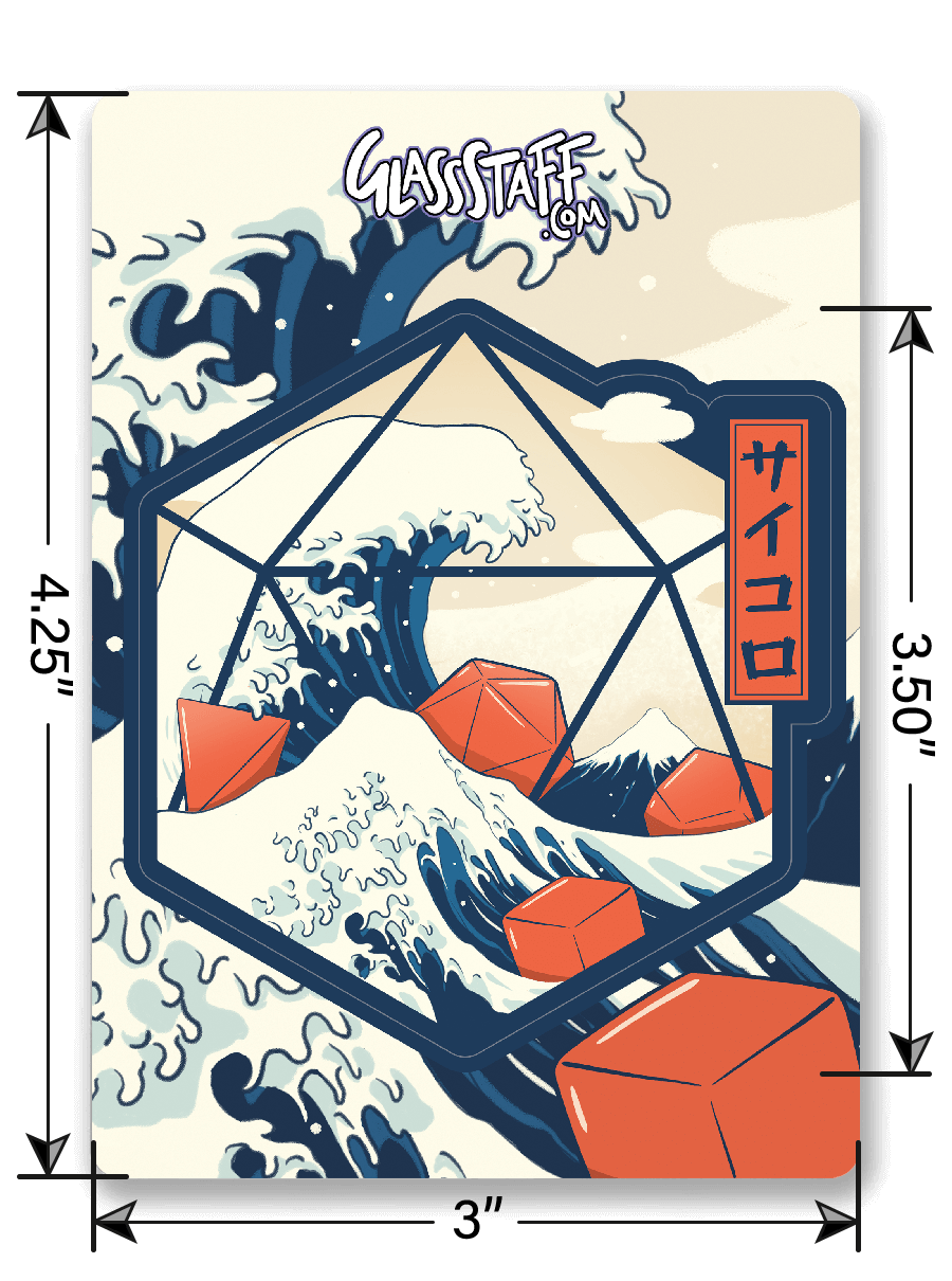 Great Wave of Dice Sticker - Sticker - GlassStaff