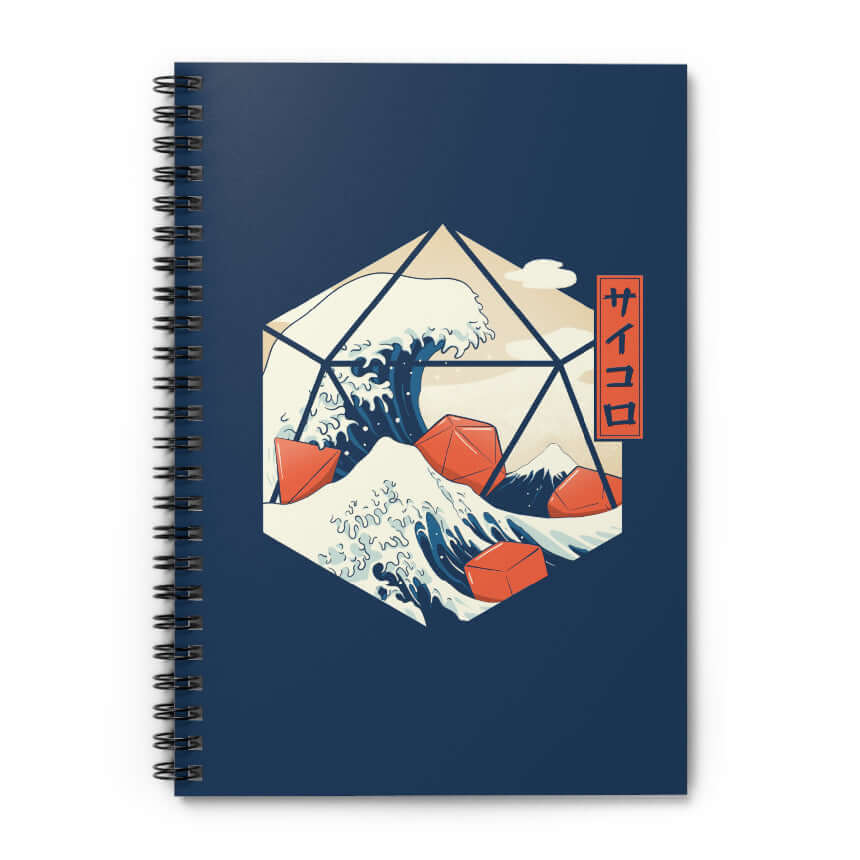 Great Wave of Dice Spiral Notebook