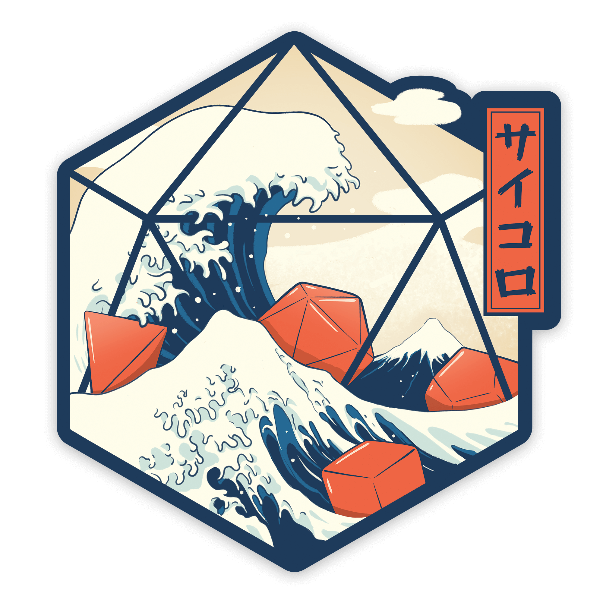 Great Wave of Dice Sticker - D&D / TTRPG Sticker - Glassstaff